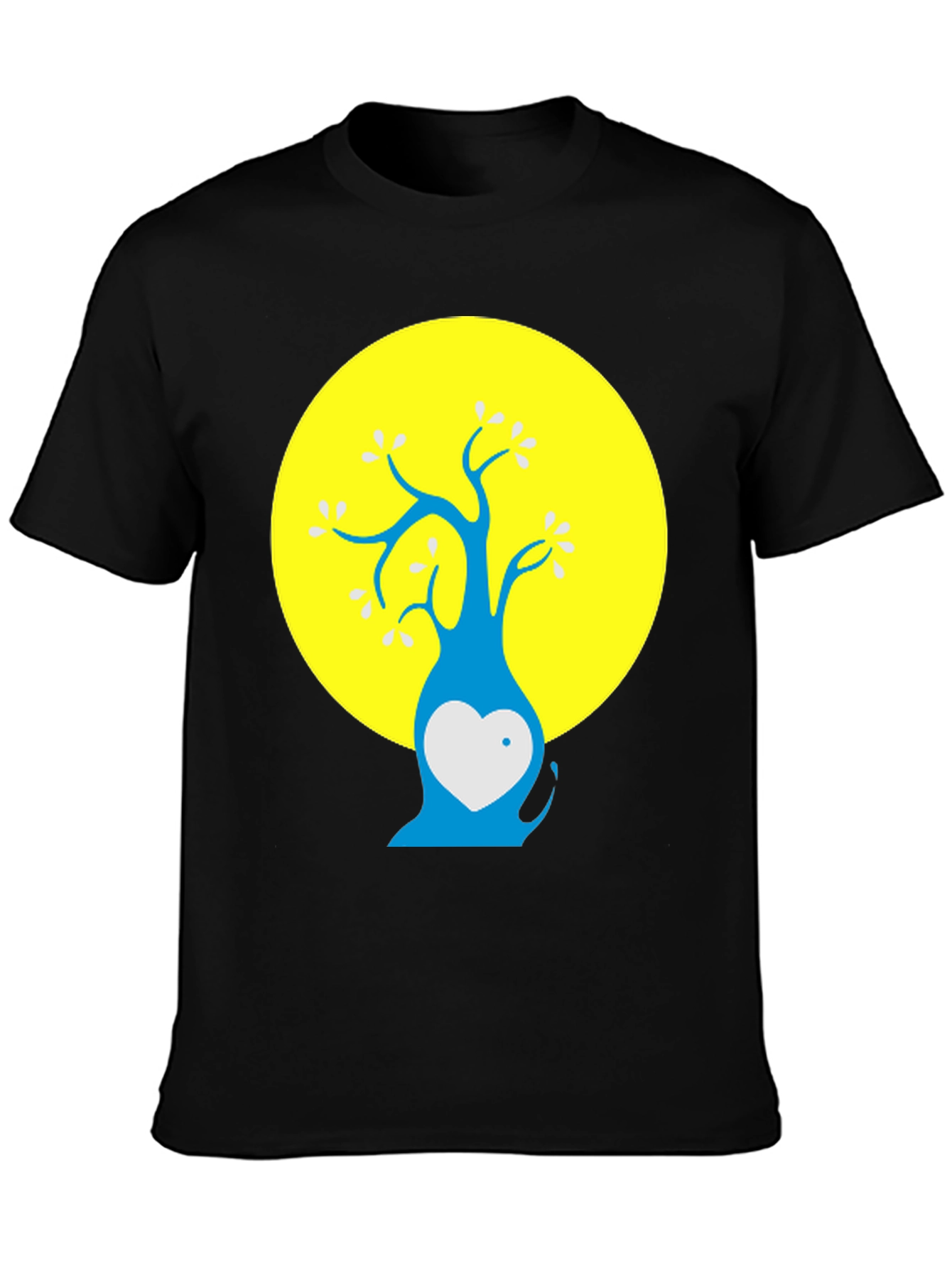 Artsy Tree Graphic Tee - Black Cotton Blend Shirt