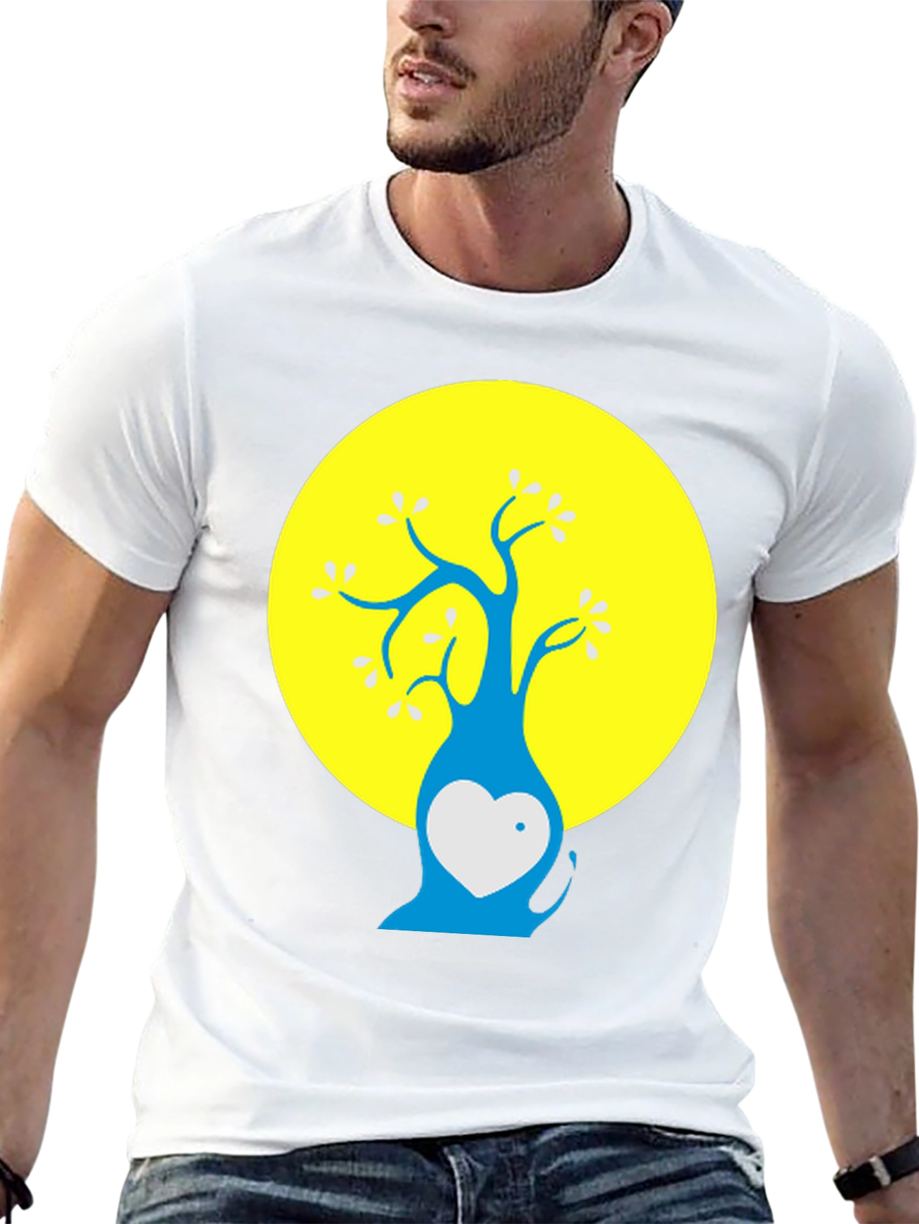 Artsy Tree Graphic Tee - Black Cotton Blend Shirt