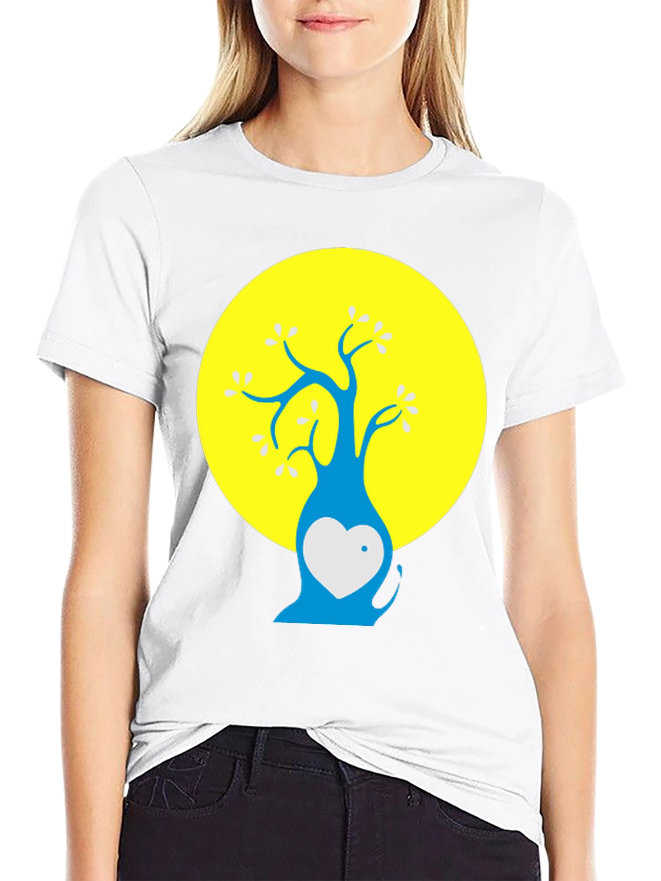 Artsy Tree Graphic Tee - Black Cotton Blend Shirt