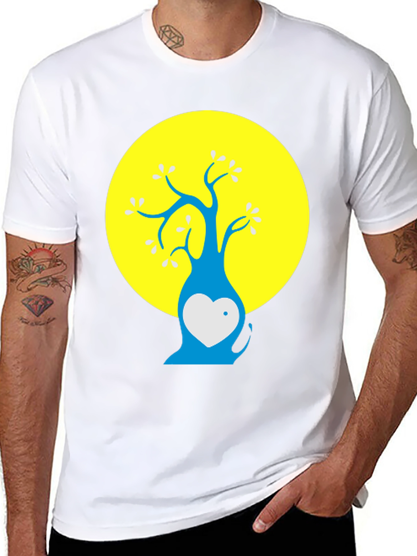 Artsy Tree Graphic Tee - Black Cotton Blend Shirt