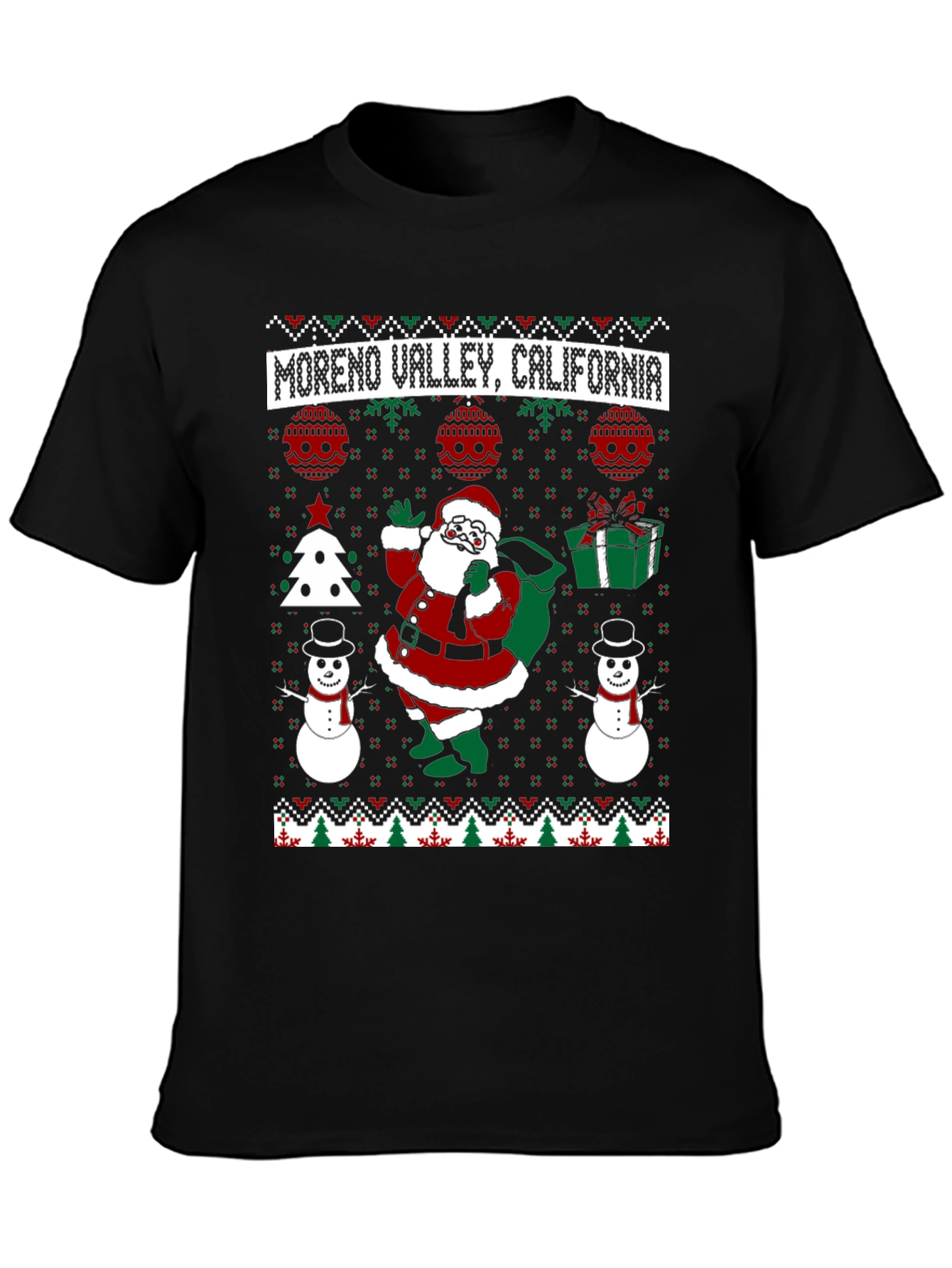 Moreno Valley California Santa Ugly Christmas T-Shirt