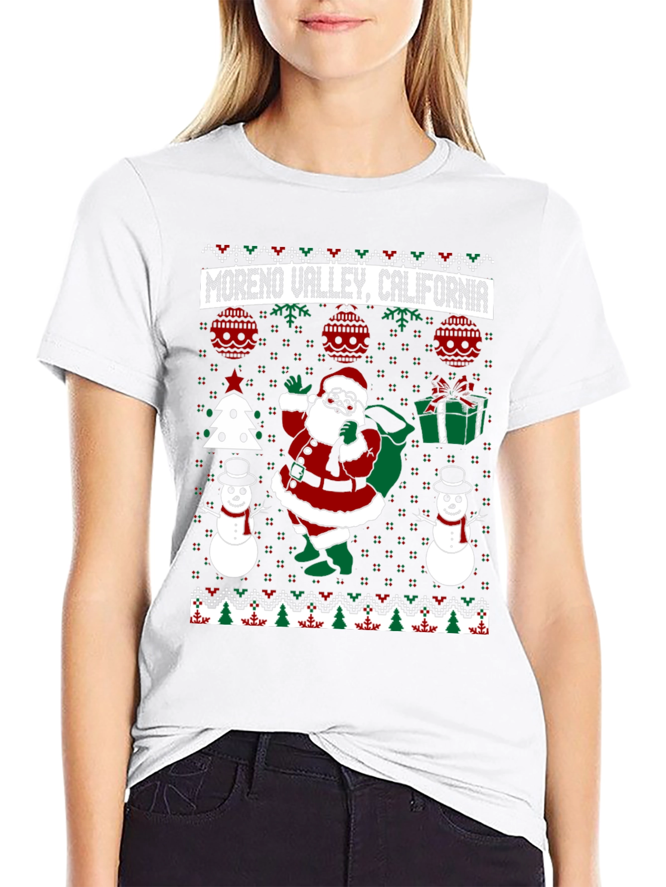 Moreno Valley California Santa Ugly Christmas T-Shirt