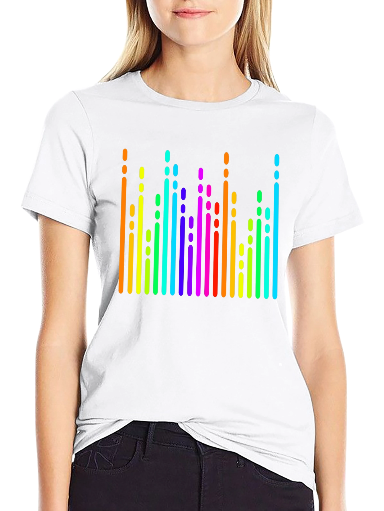 Rainbow Spectrum Graphic Black T-Shirt