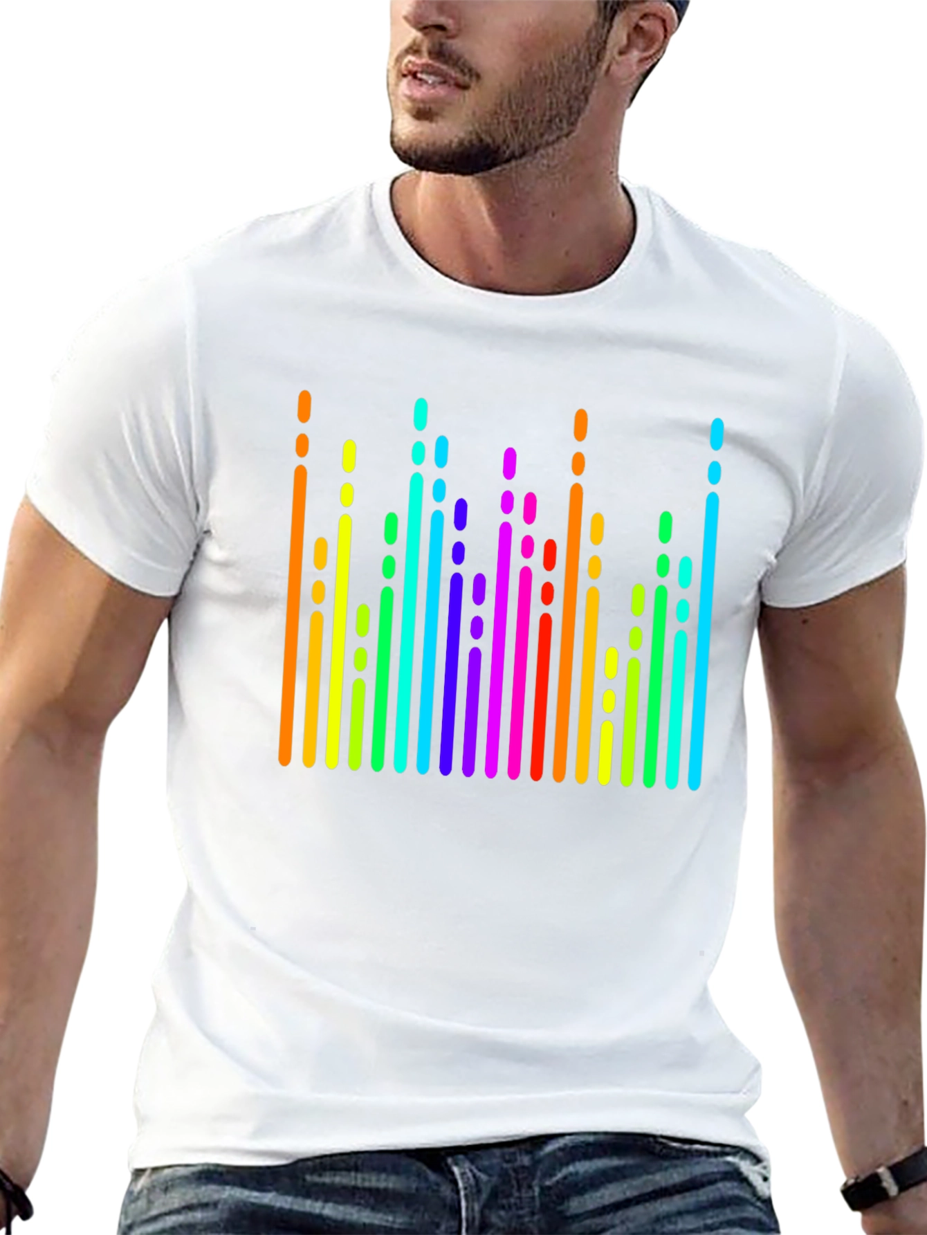 Rainbow Spectrum Graphic Black T-Shirt