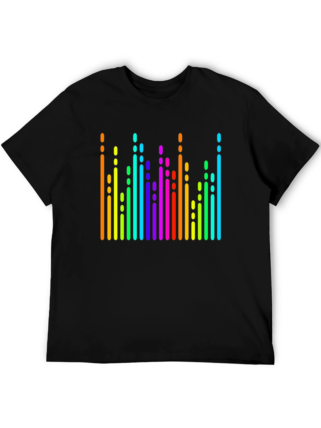 Rainbow Spectrum Graphic Black T-Shirt