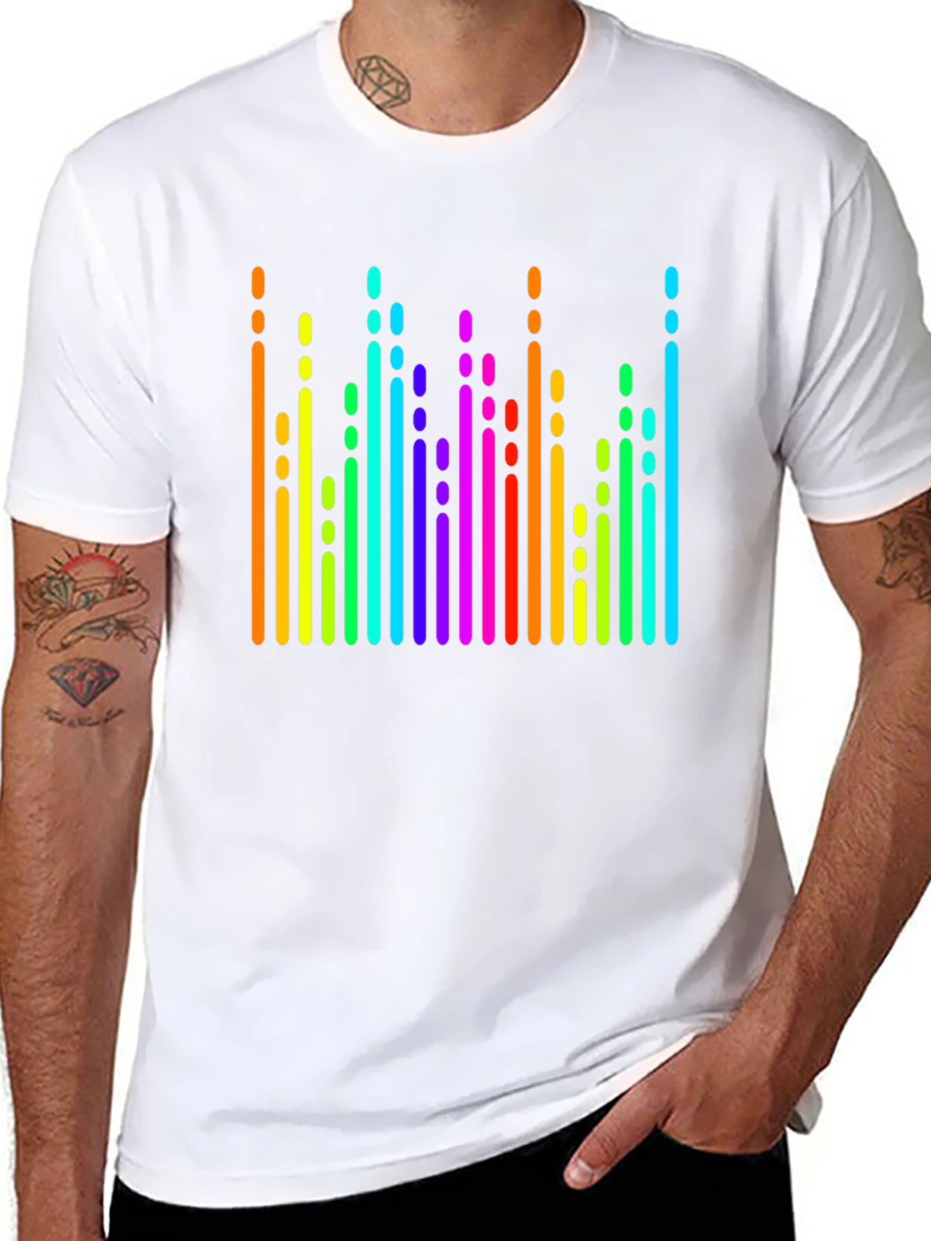 Rainbow Spectrum Graphic Black T-Shirt