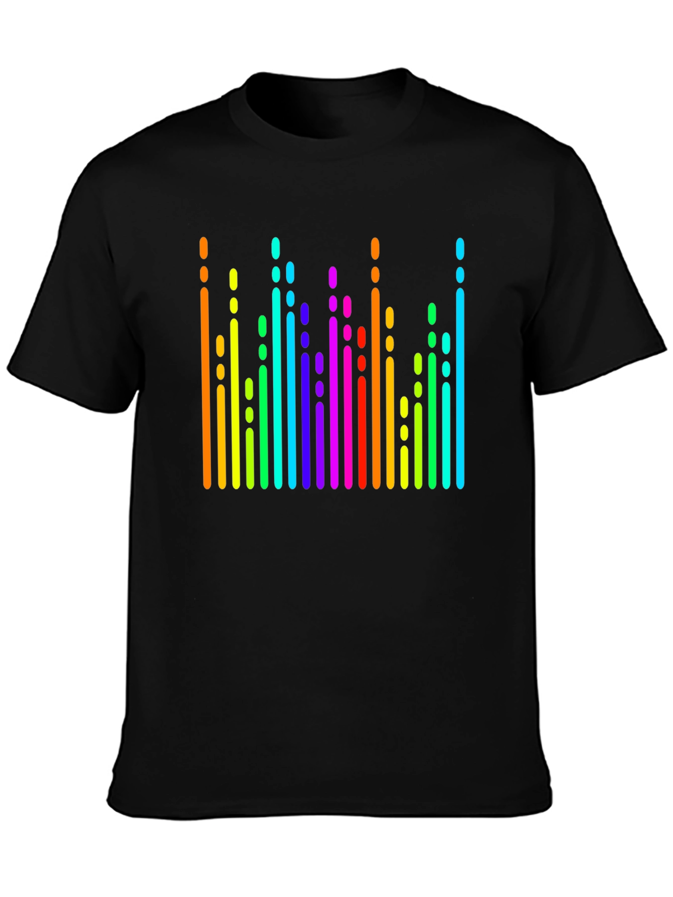 Rainbow Spectrum Graphic Black T-Shirt