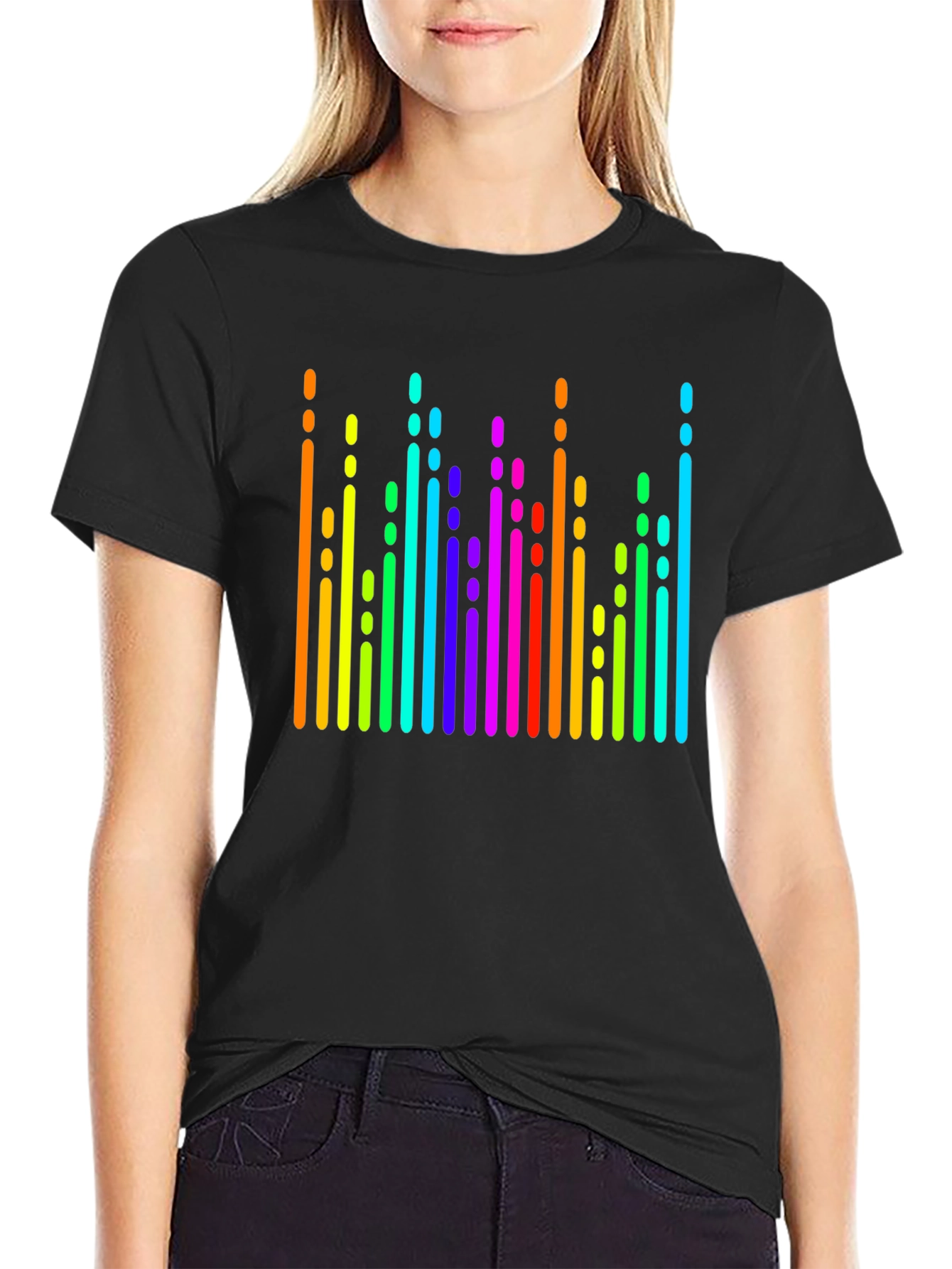 Rainbow Spectrum Graphic Black T-Shirt