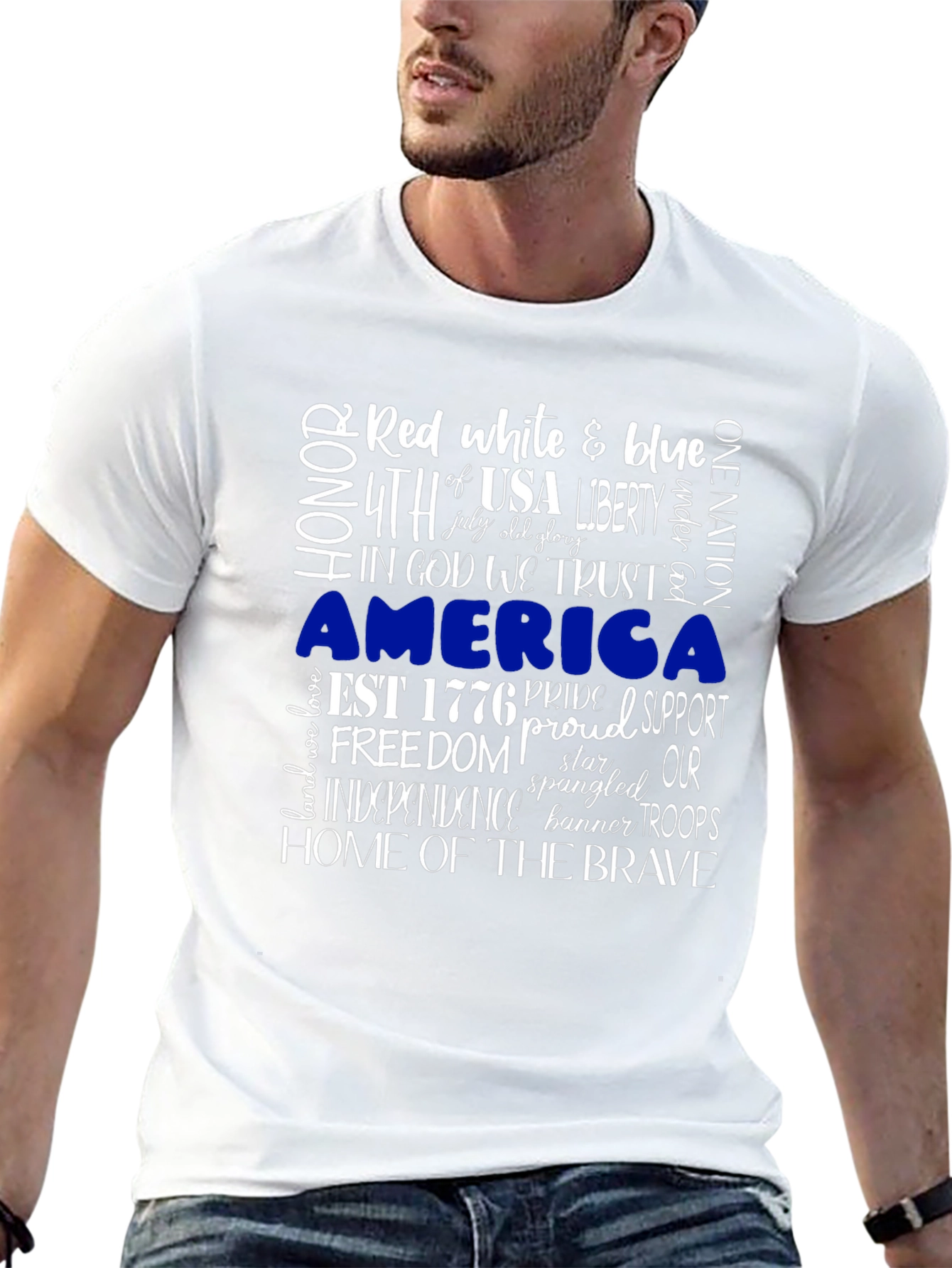 Patriotic Graphic T-Shirt: Red White & Blue USA Pride