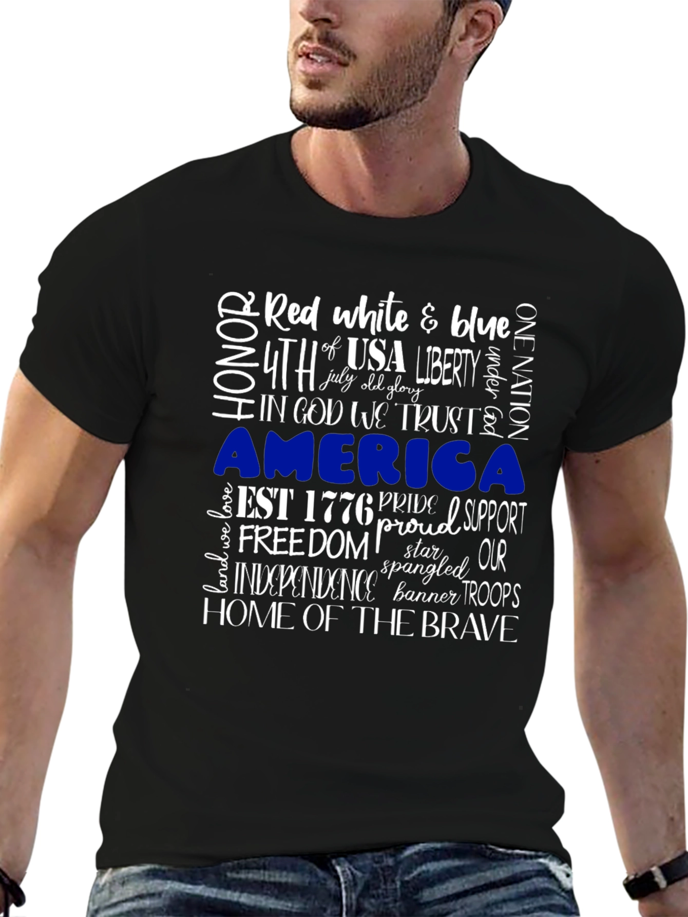 Patriotic Graphic T-Shirt: Red White & Blue USA Pride