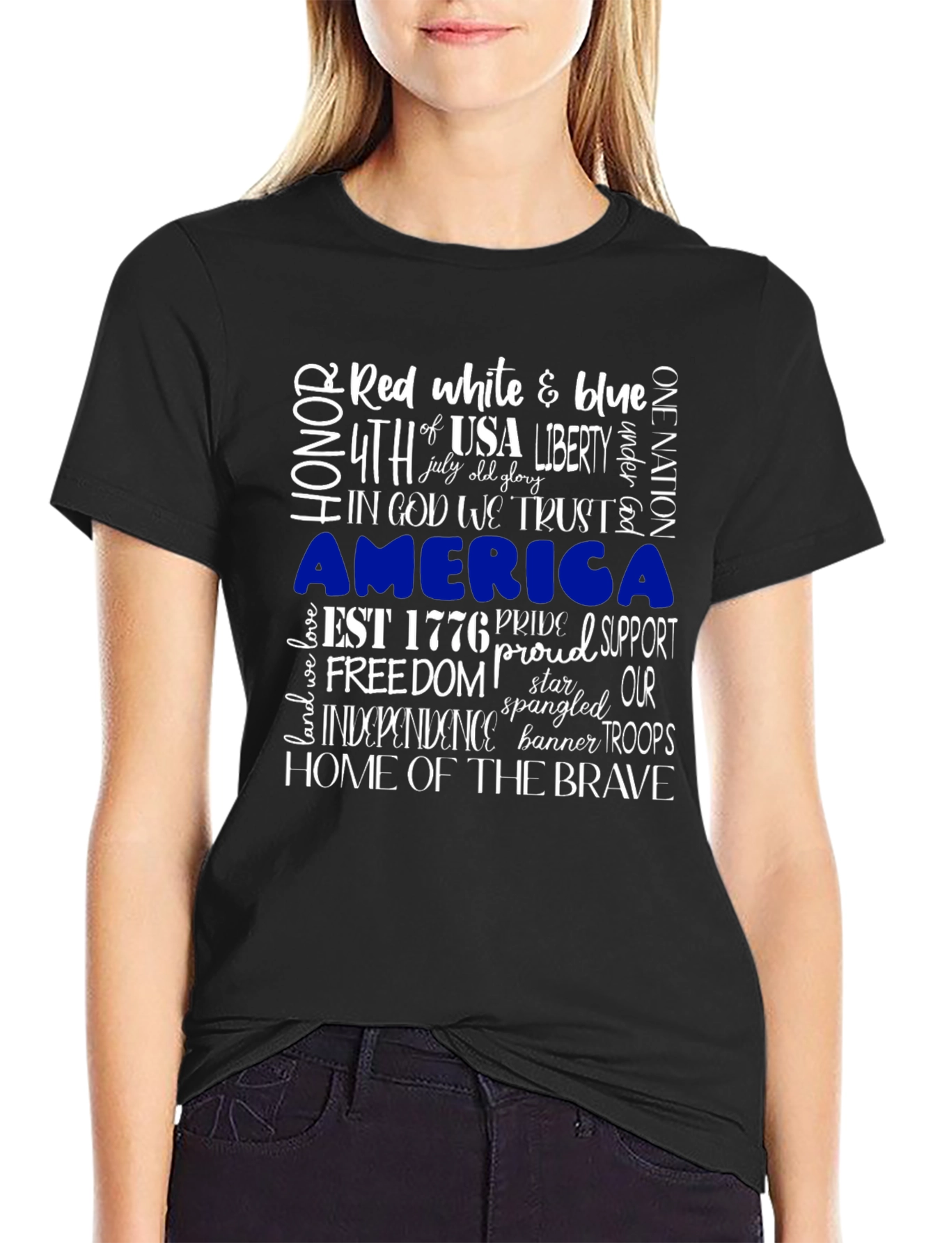 Patriotic Graphic T-Shirt: Red White & Blue USA Pride