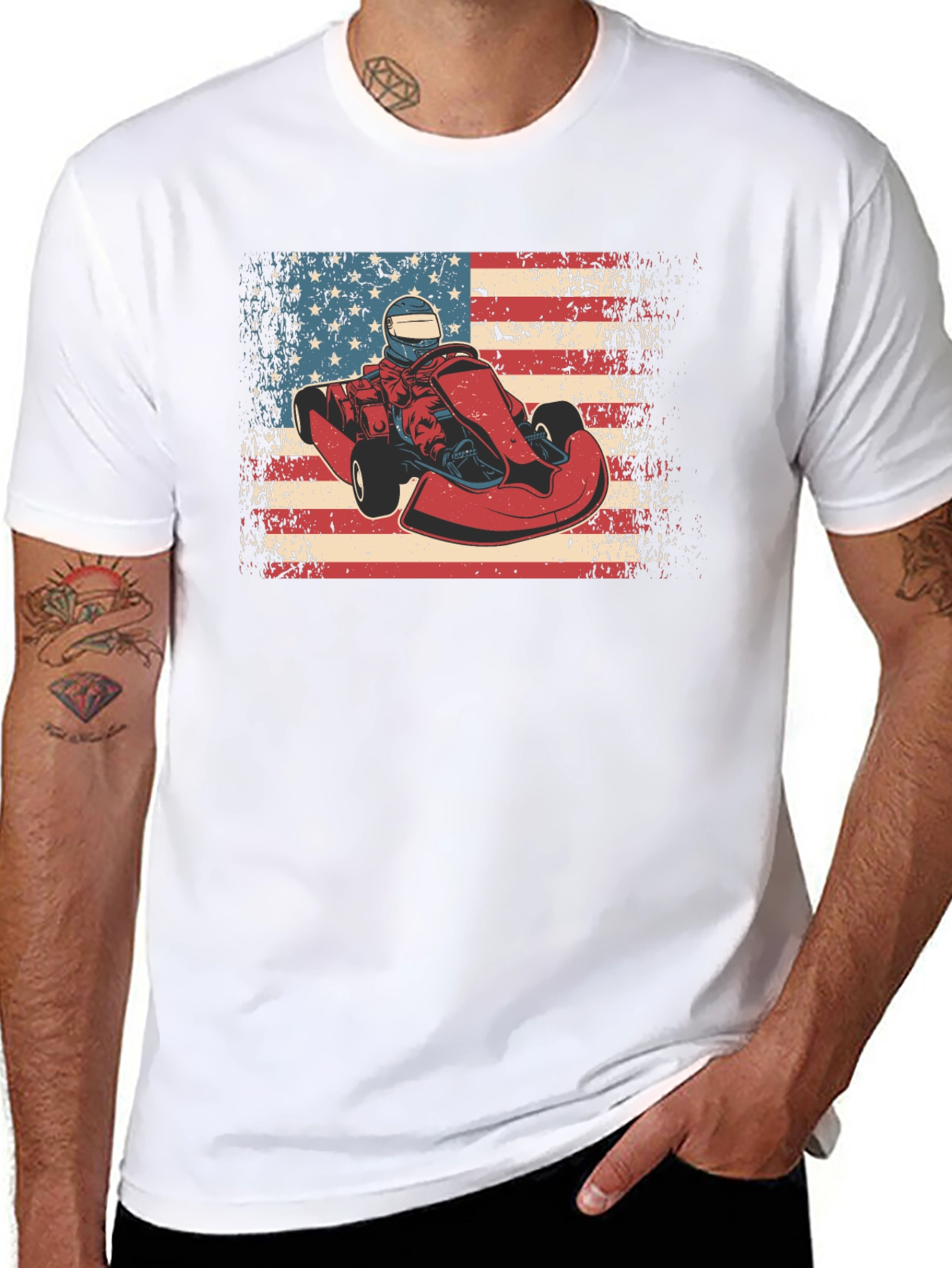 American Kart Racer Graphic T-Shirt