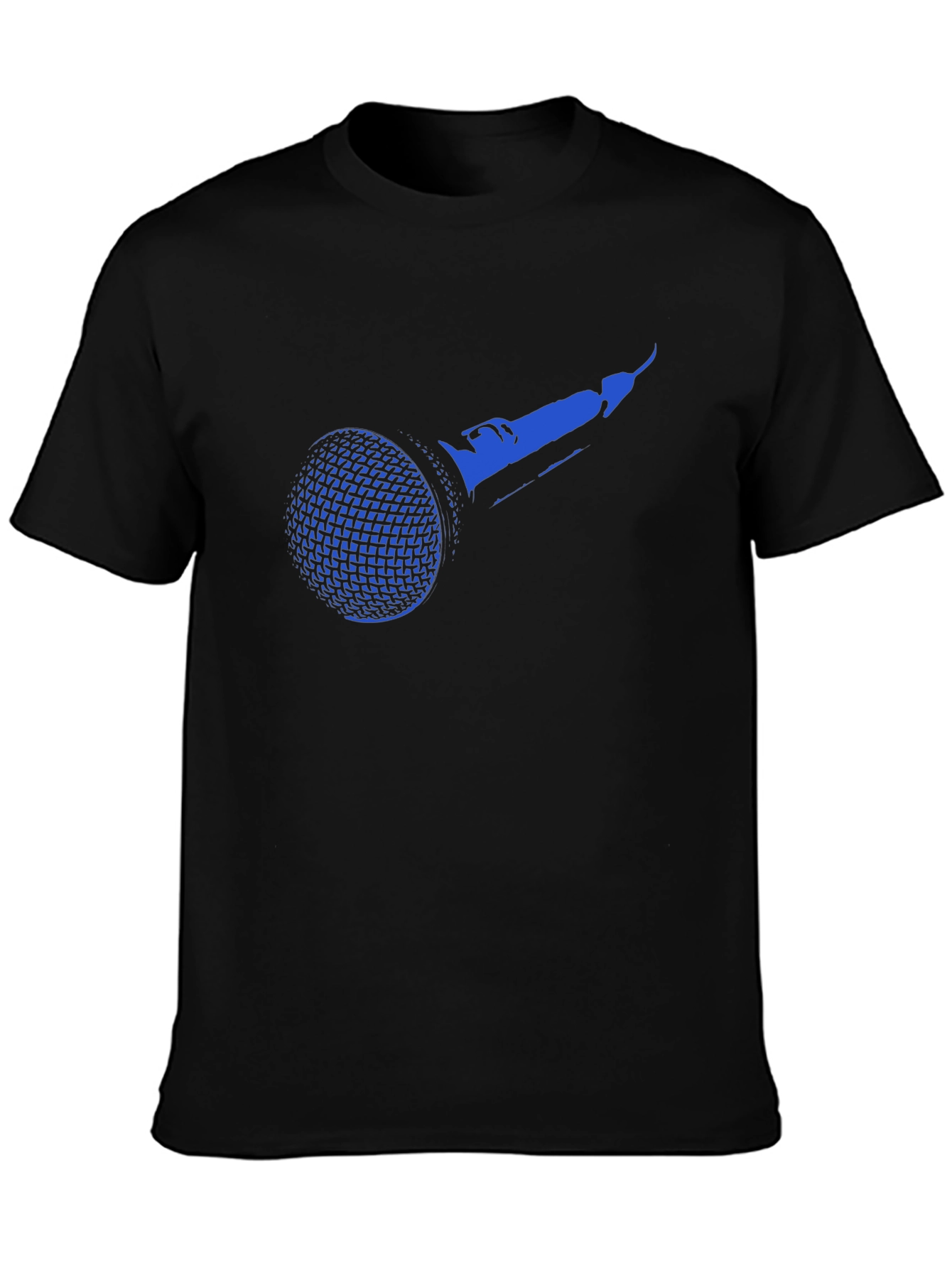 Blue Microphone Graphic Black T-Shirt