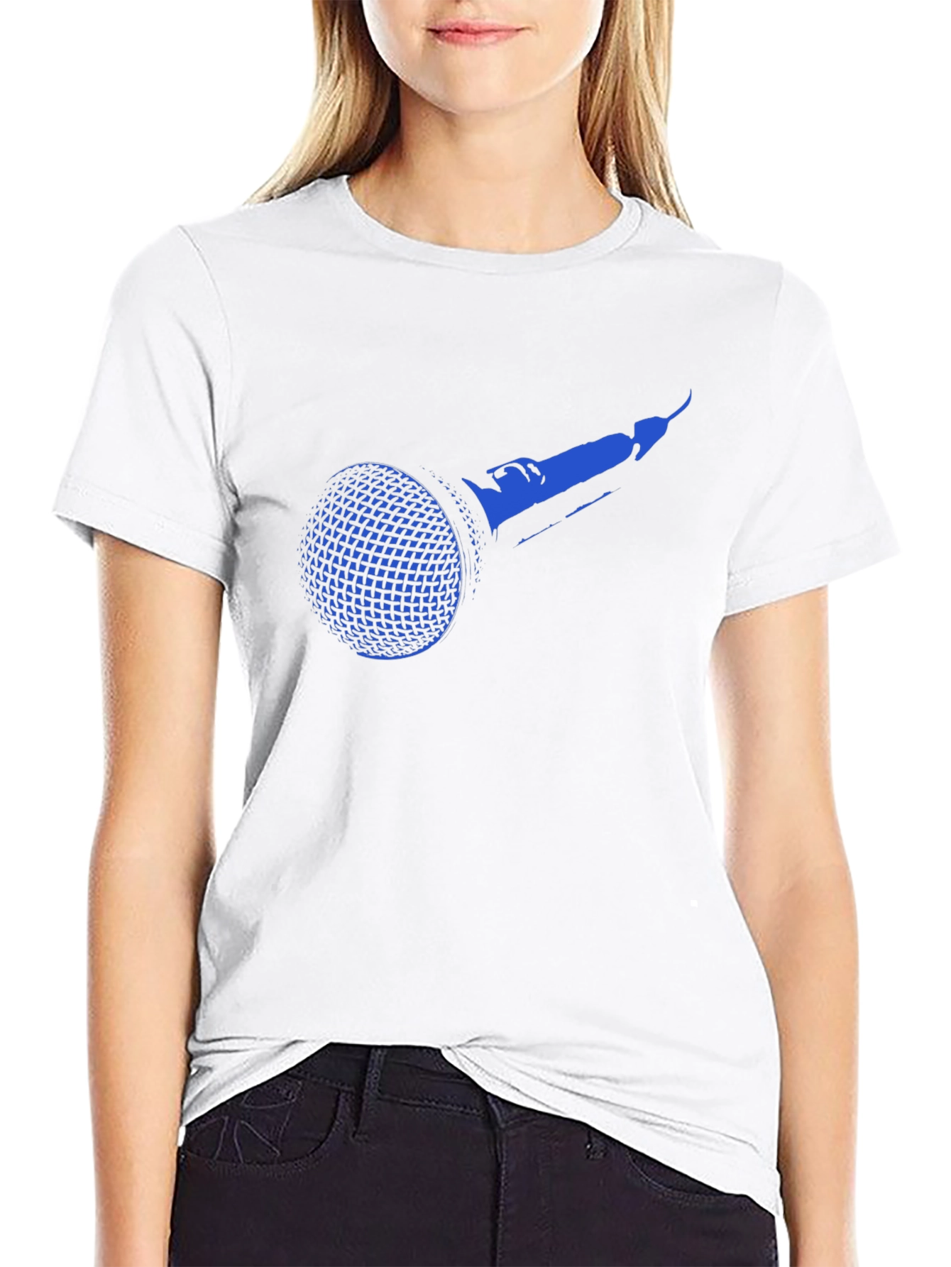 Blue Microphone Graphic Black T-Shirt
