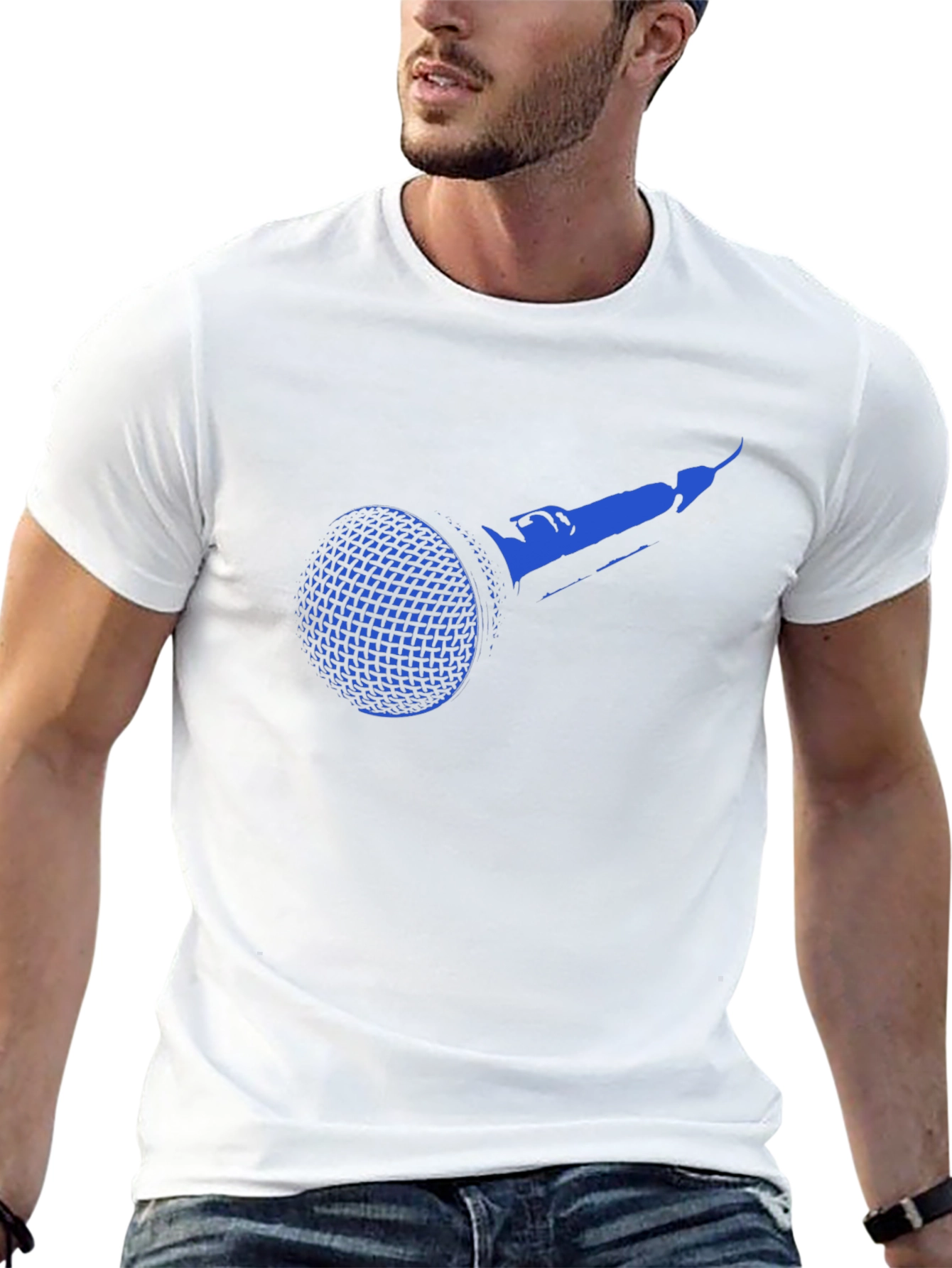 Blue Microphone Graphic Black T-Shirt