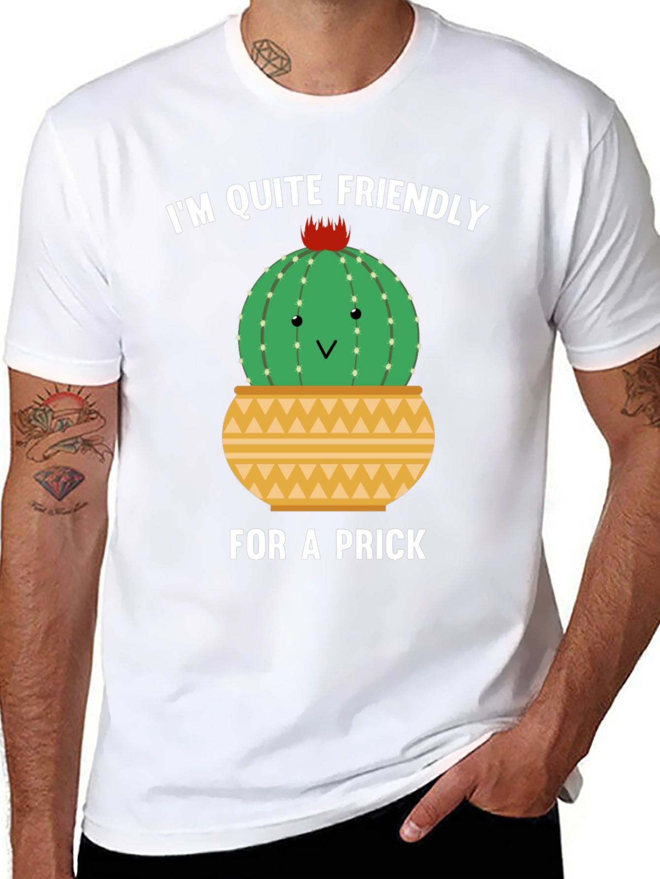 Friendly Cactus Graphic Tee - Humor T-Shirt