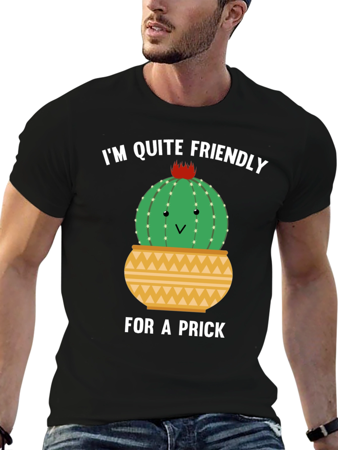 Friendly Cactus Graphic Tee - Humor T-Shirt