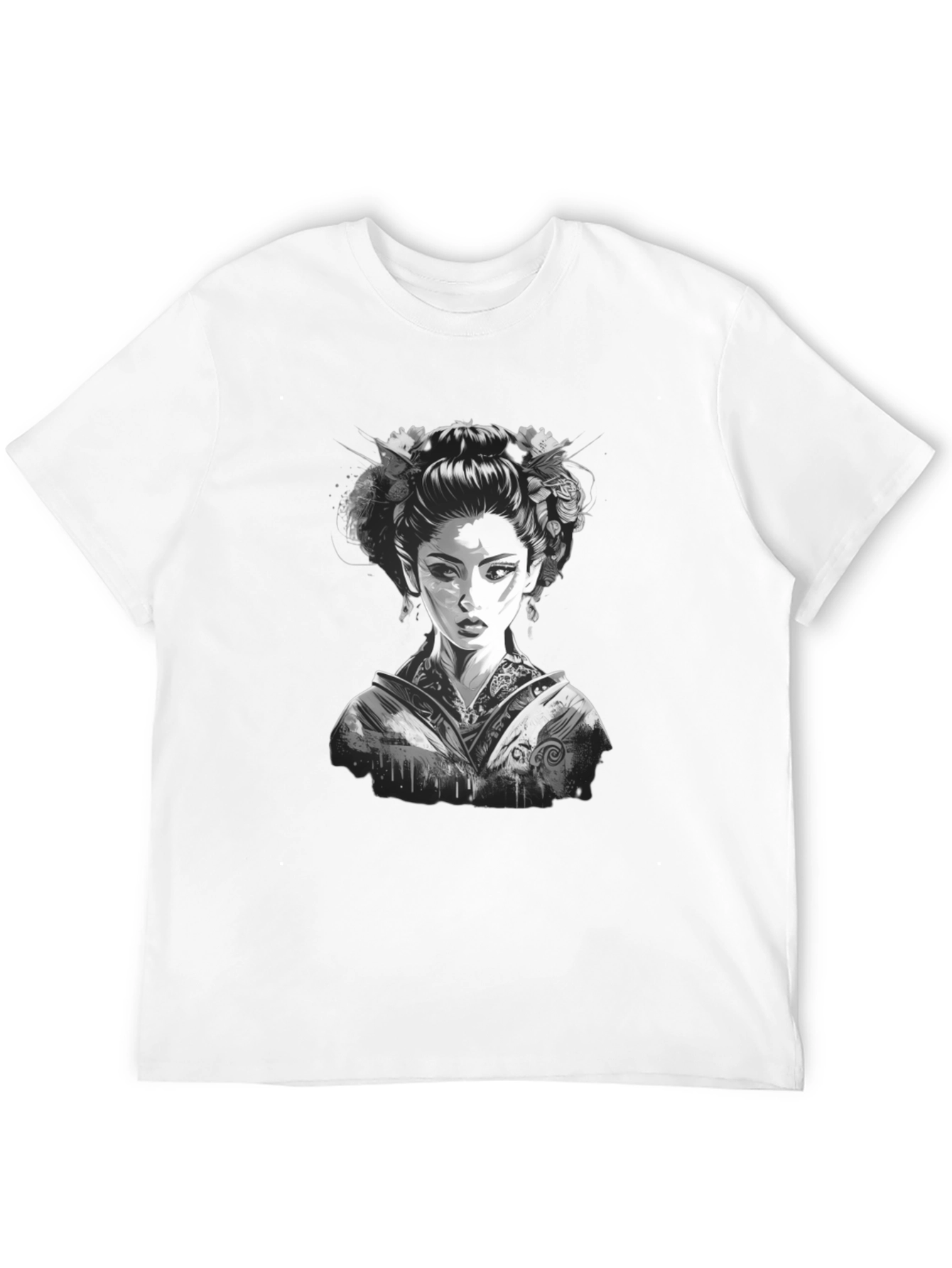Geisha Graphic Print Black T-Shirt