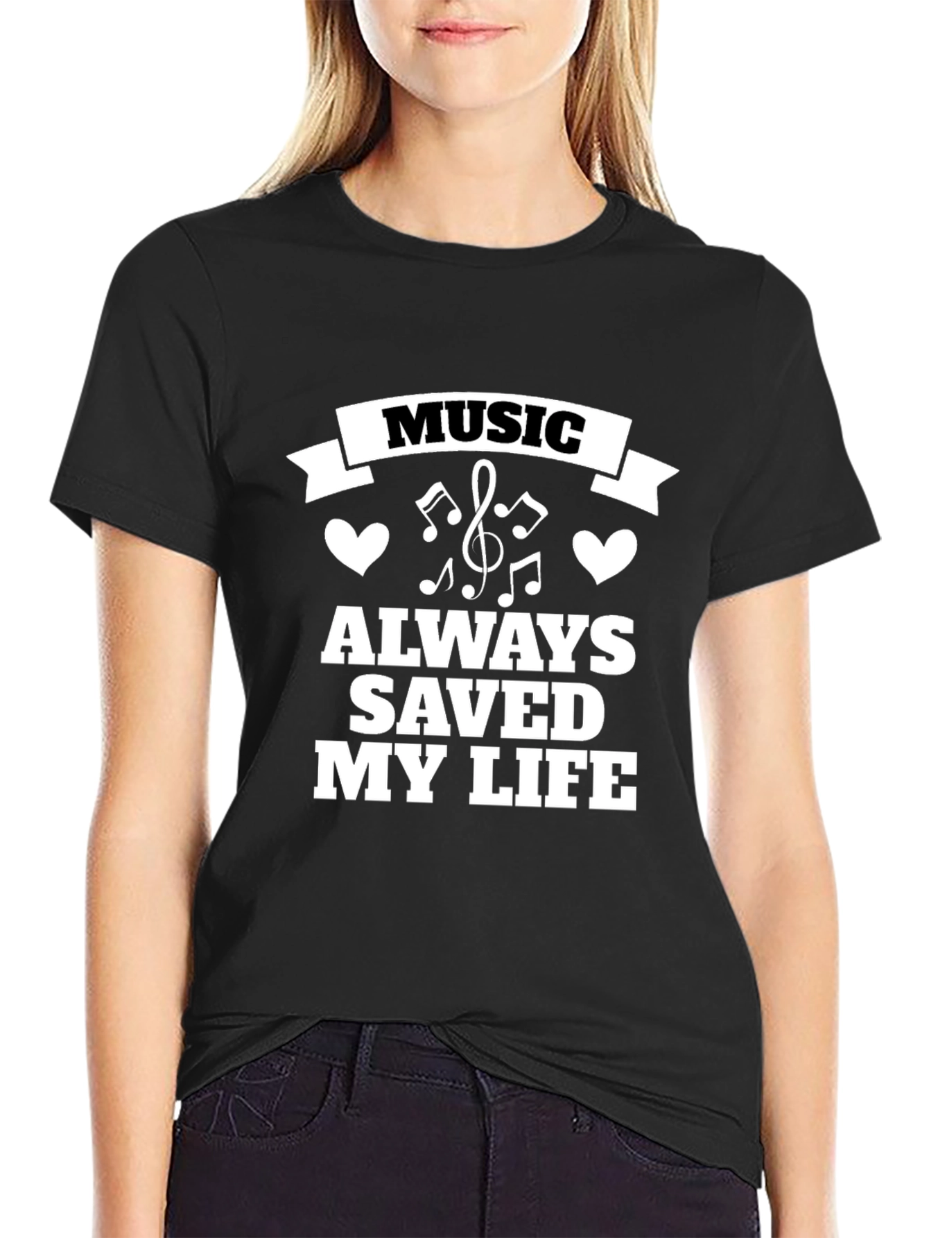 Music Saved My Life Black Tee
