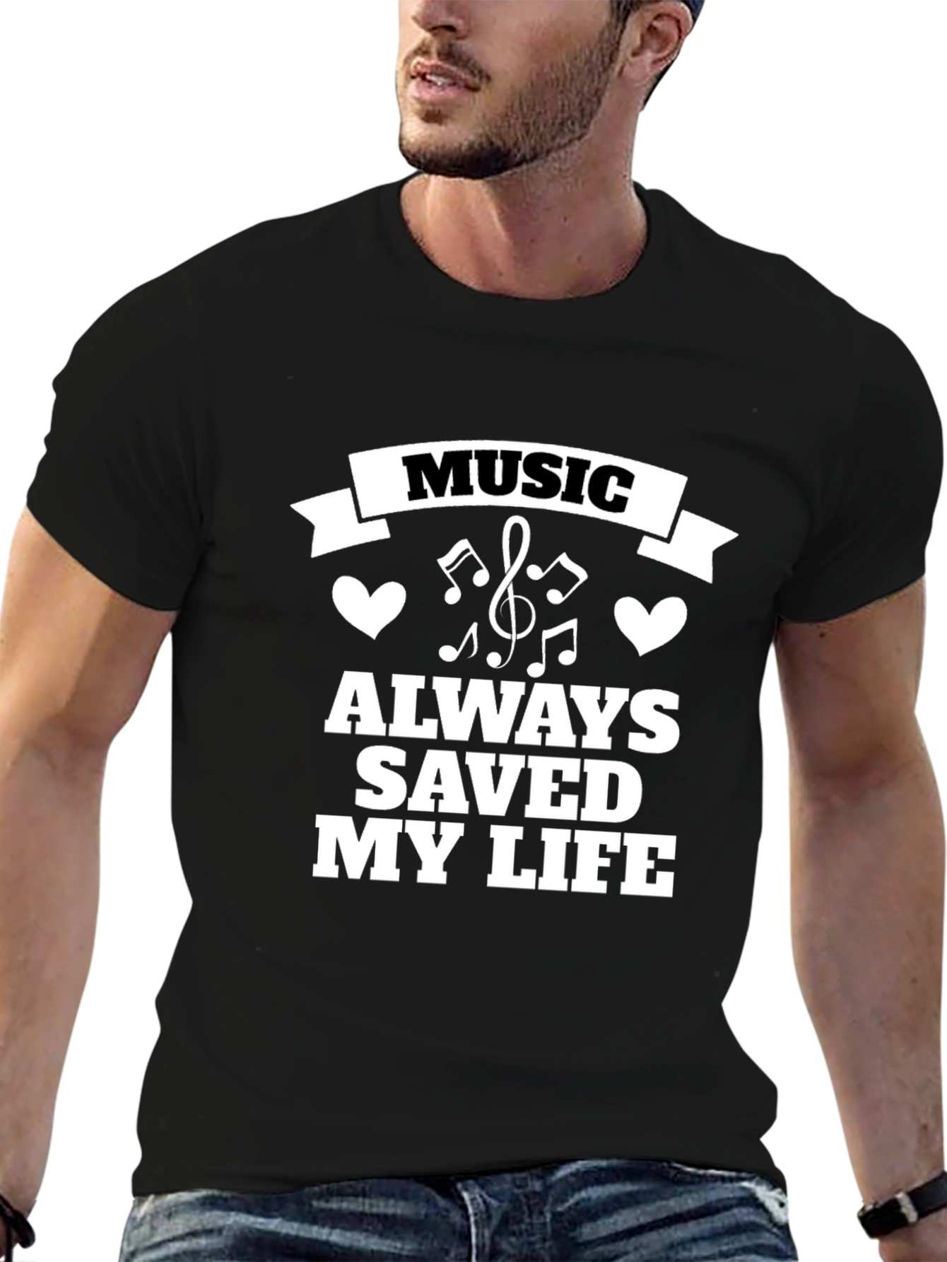 Music Saved My Life Black Tee