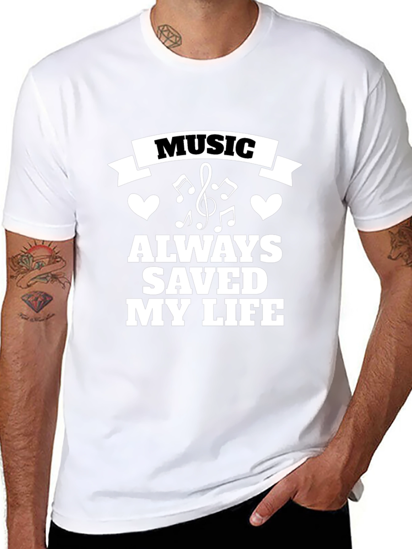 Music Saved My Life Black Tee