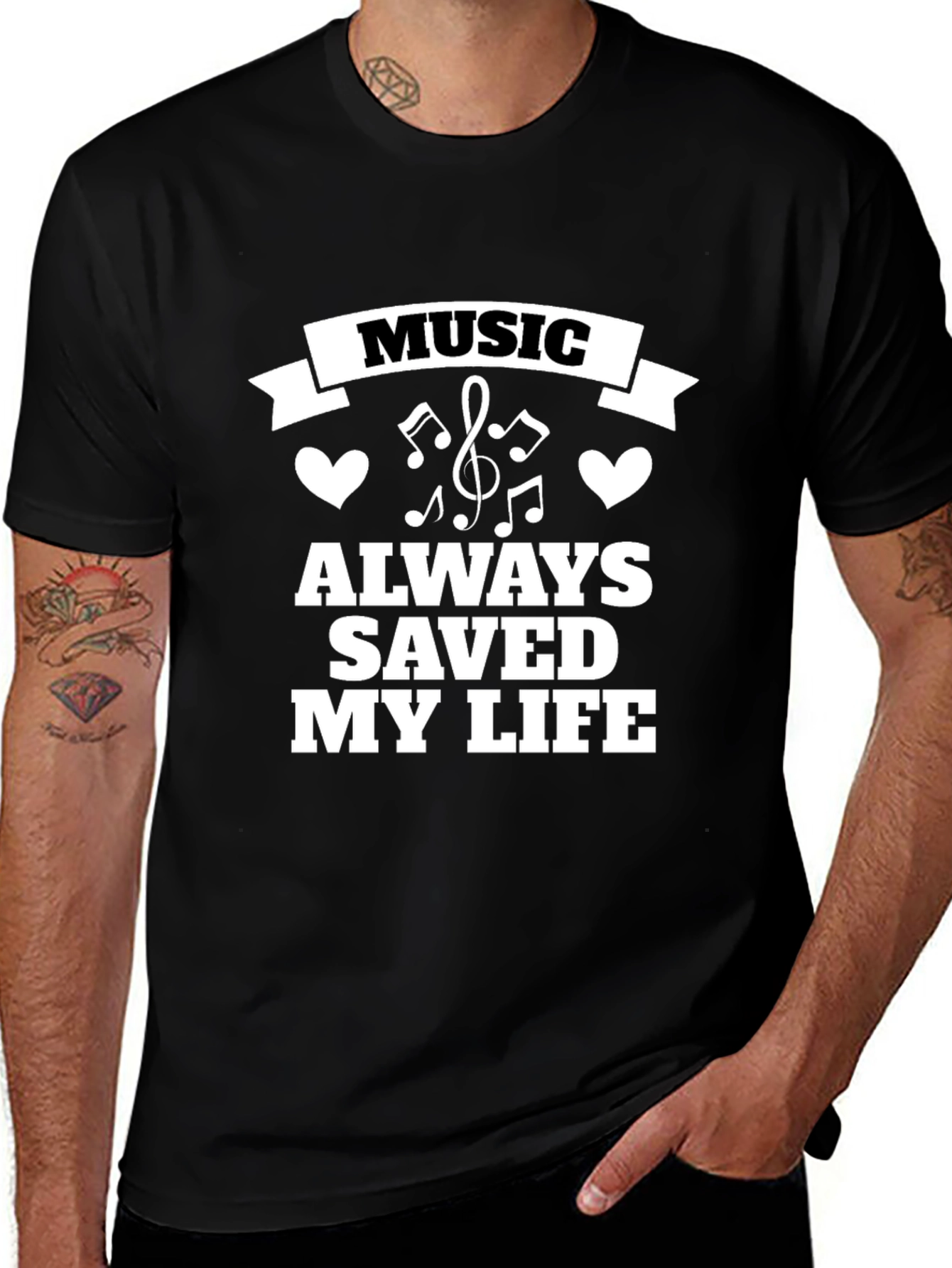 Music Saved My Life Black Tee