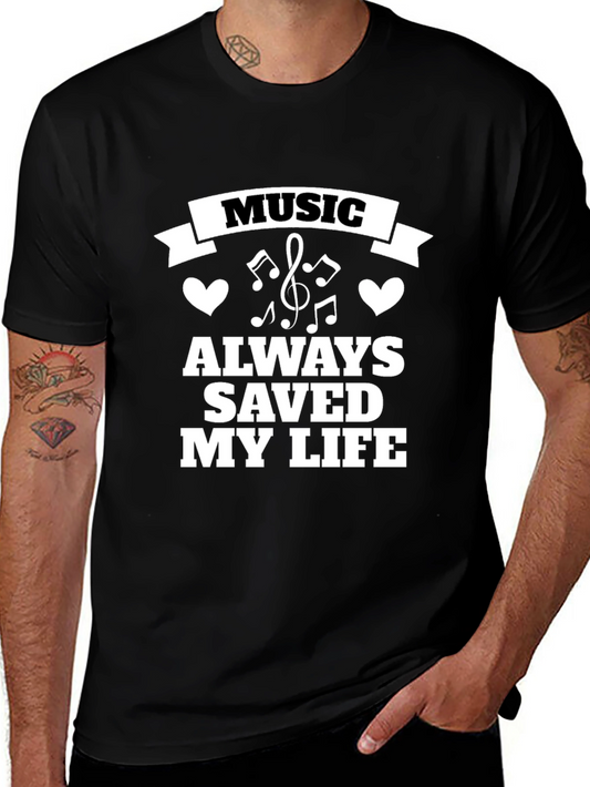 Music Saved My Life Black Tee