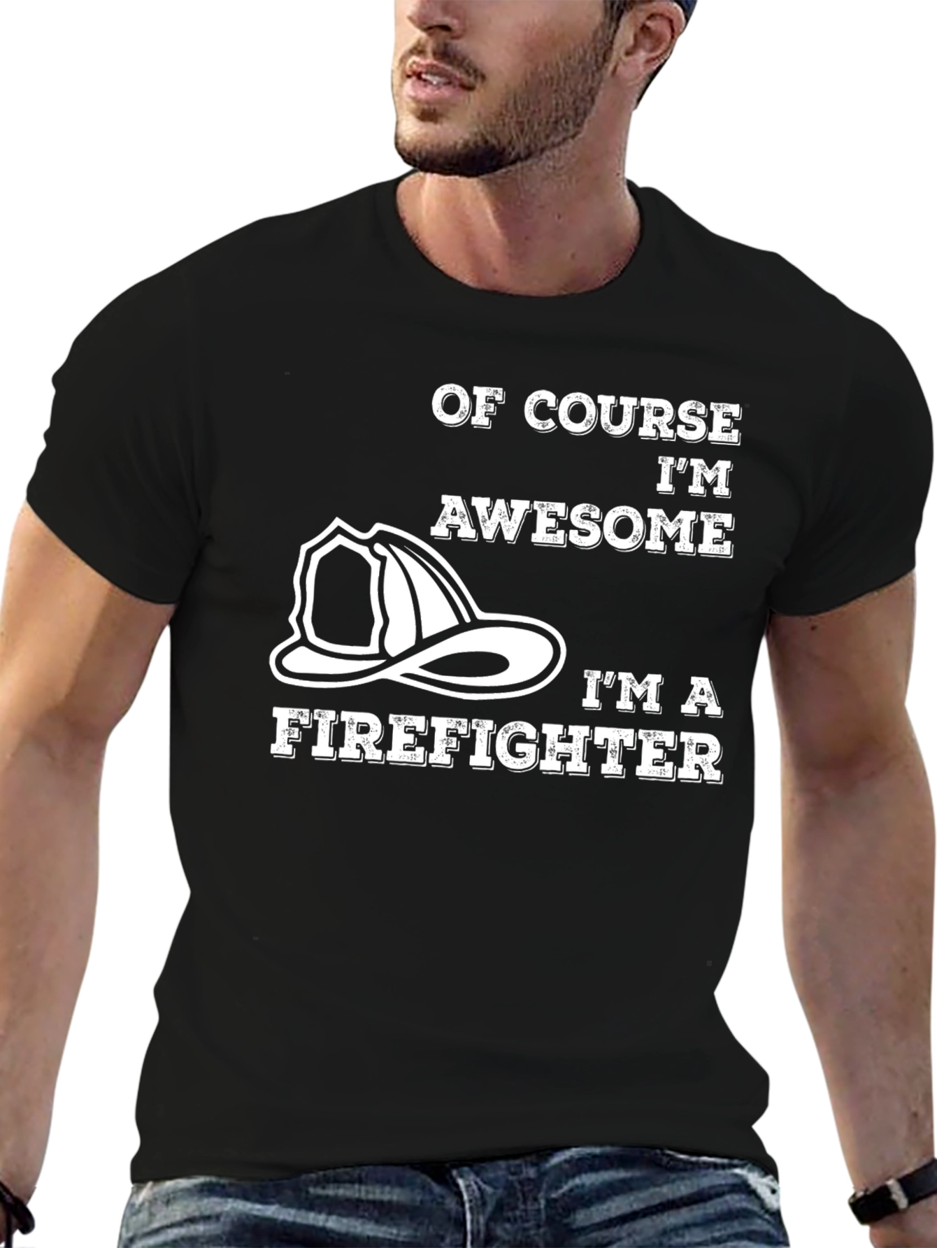Awesome Firefighter T-Shirt - Black