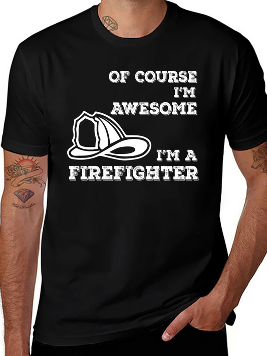 Awesome Firefighter T-Shirt - Black