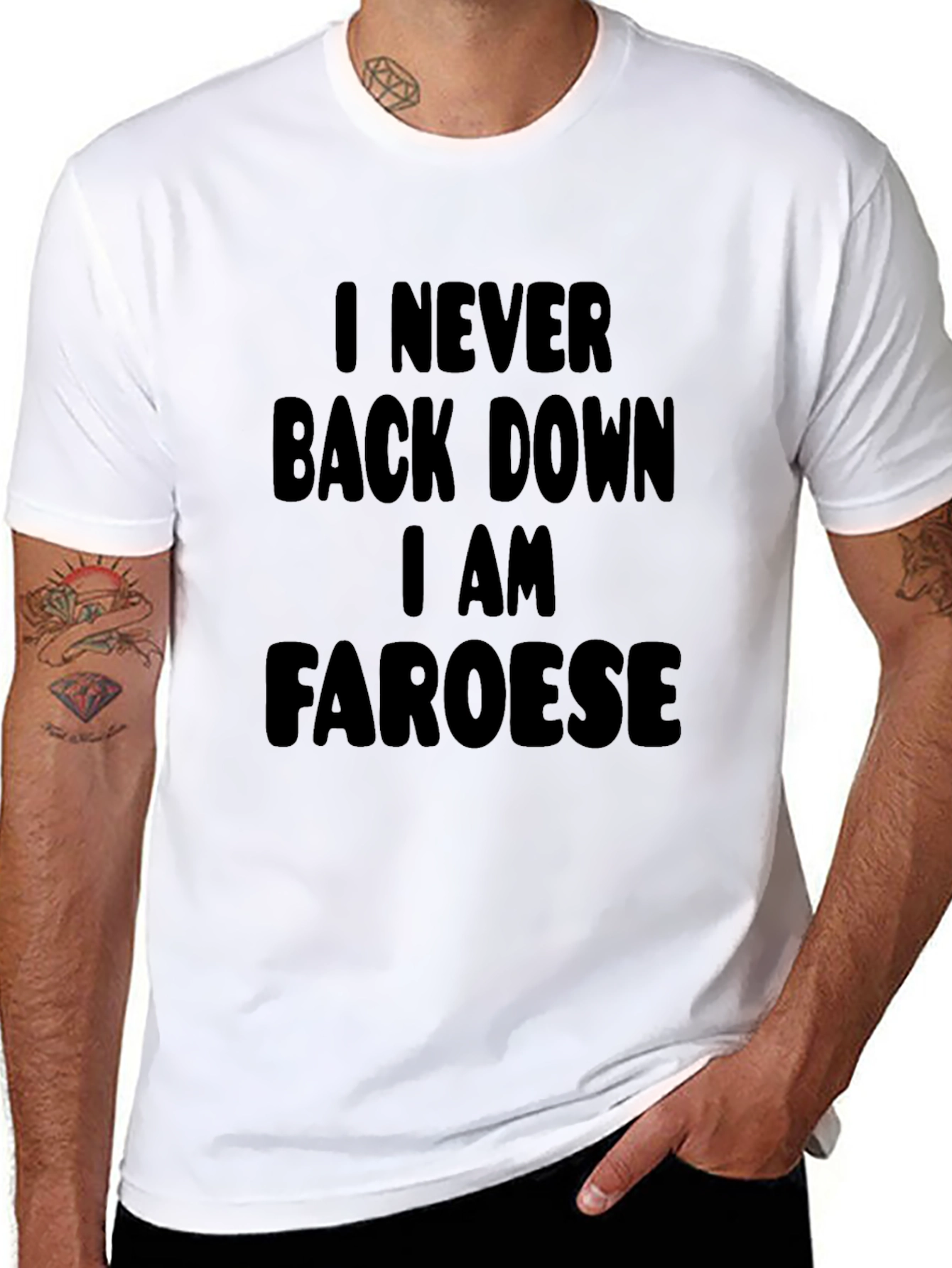 I Never Back Down Faroese Black T-Shirt