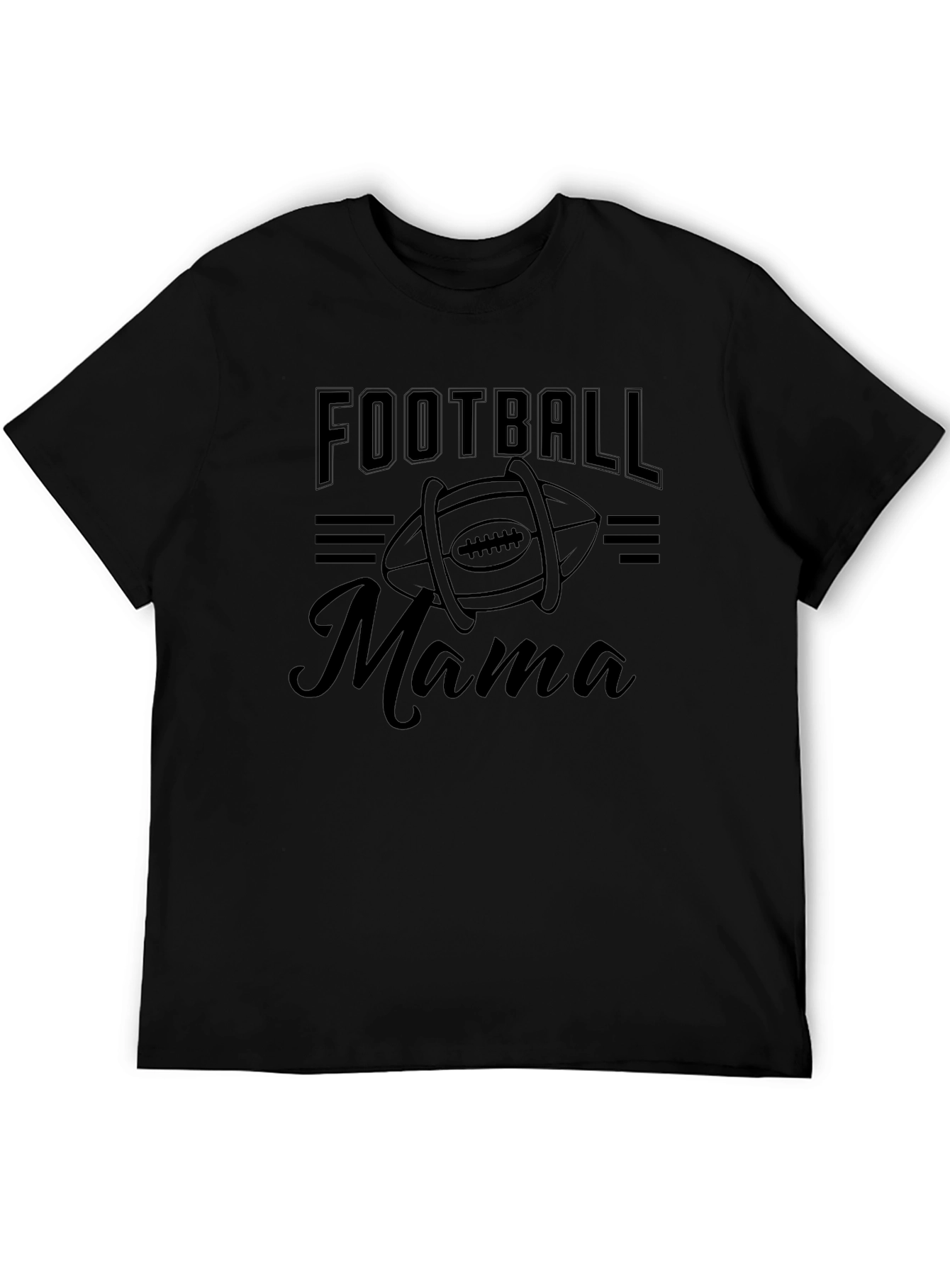 Football Mama Graphic T-Shirt - Black