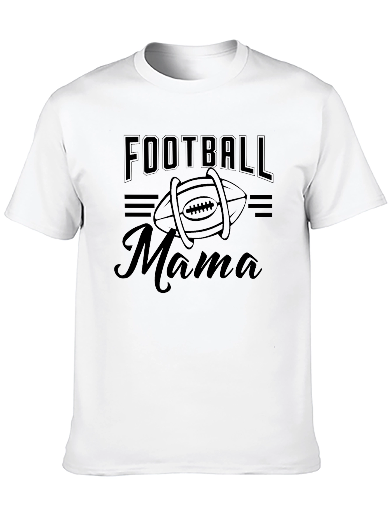 Football Mama Graphic T-Shirt - Black