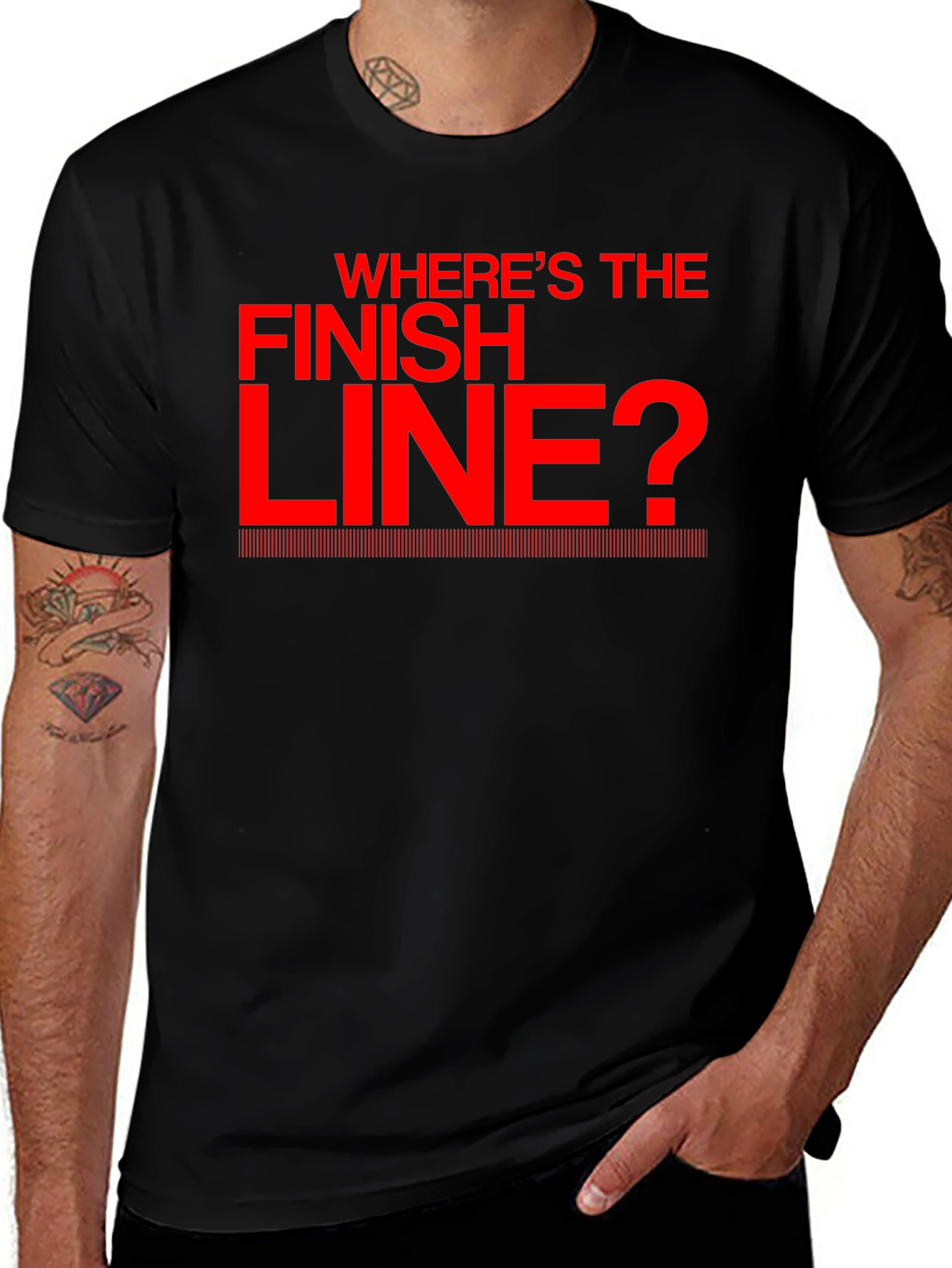 Wheres the Finish Line? Black T-Shirt