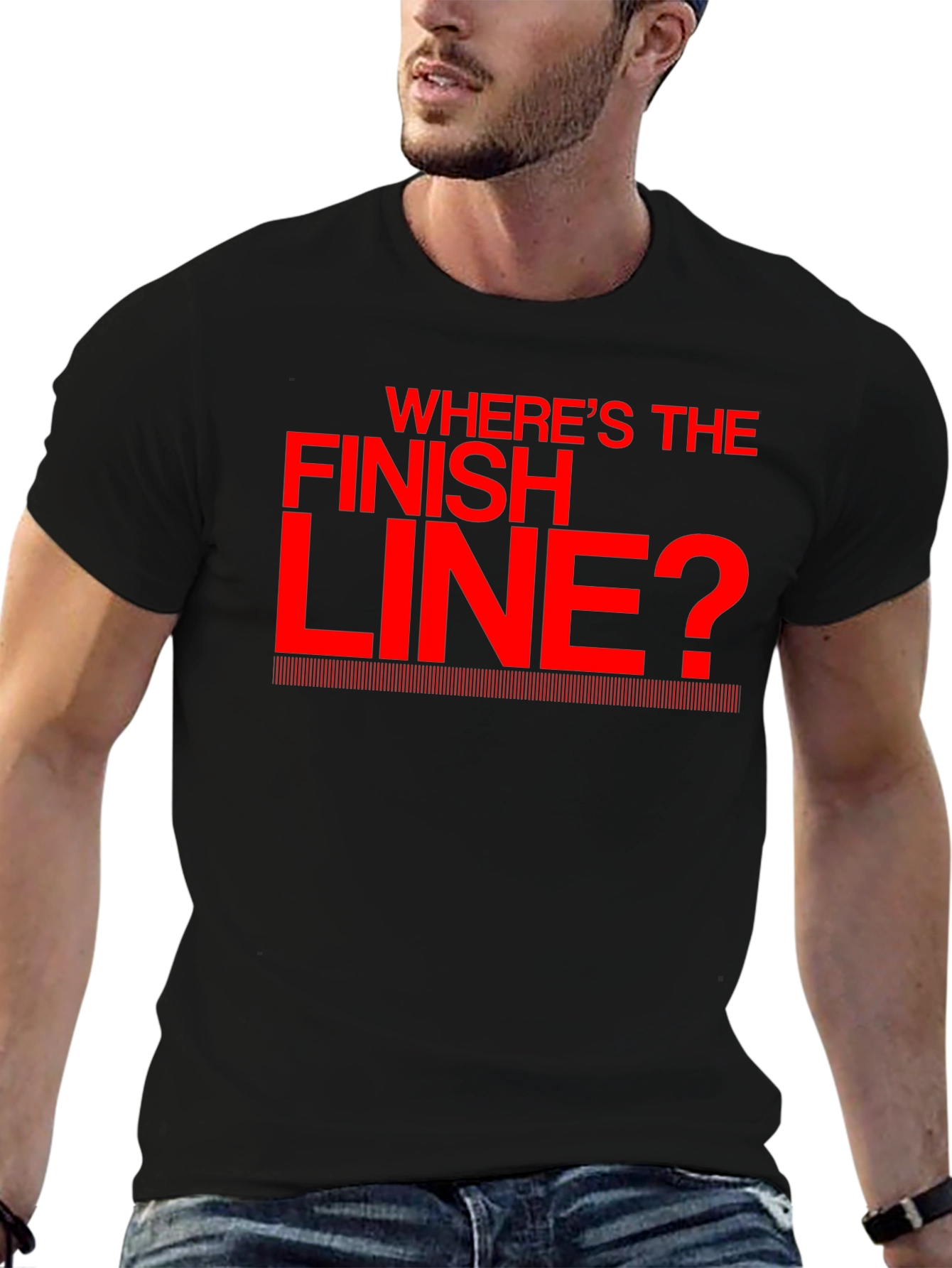 Wheres the Finish Line? Black T-Shirt