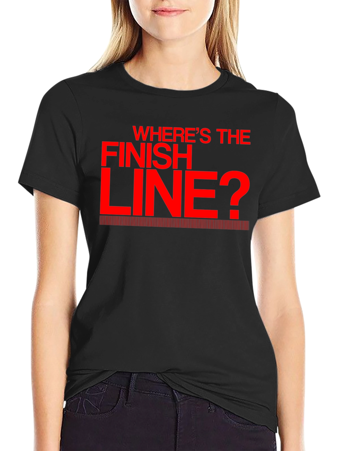 Wheres the Finish Line? Black T-Shirt