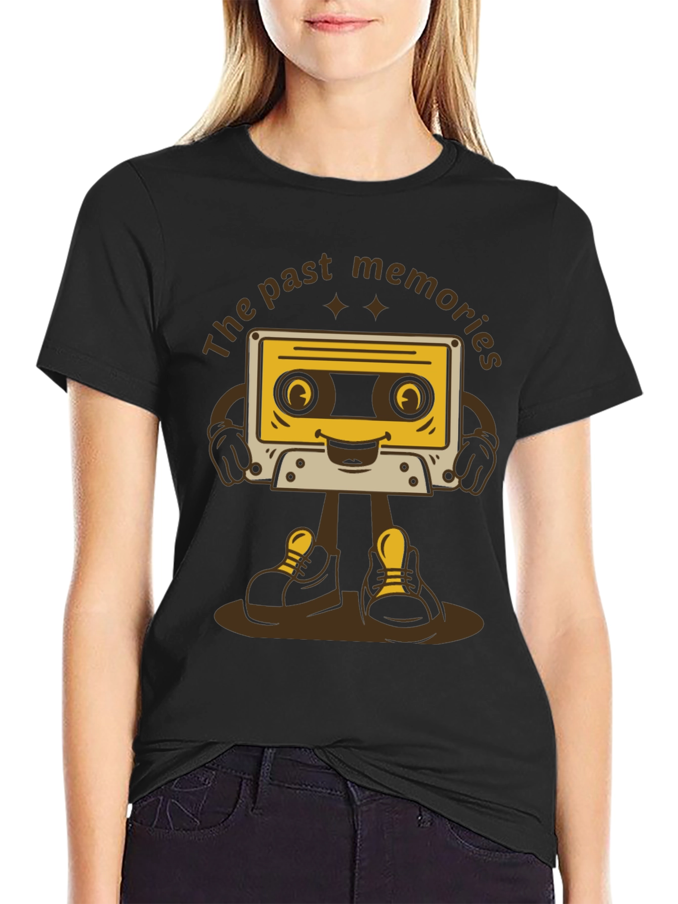 Retro Cartoon Cassette Tape T-Shirt - Past Memories