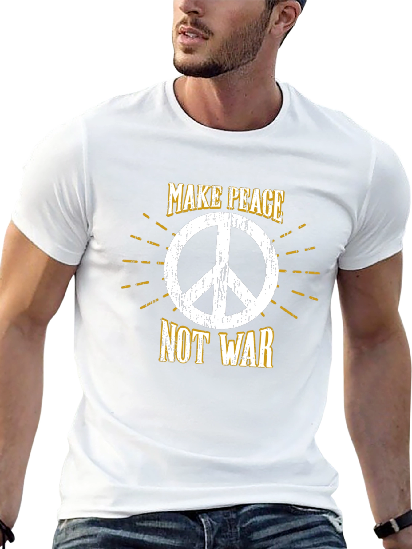 Make Peace Not War Graphic T-Shirt - Black
