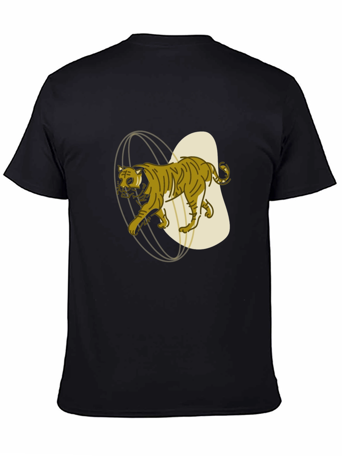 Stylish Tiger Graphic Tee - Black Cotton Blend Shirt