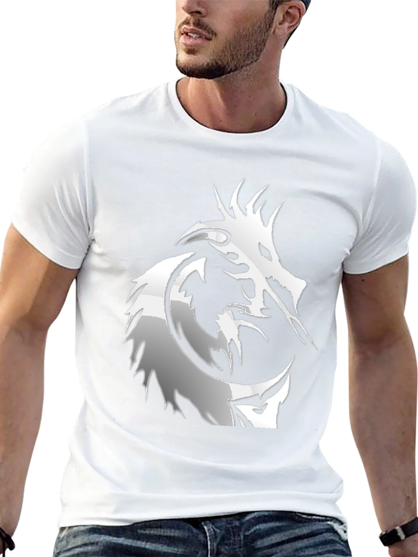 Dragon Graphic Tee - Black Cotton T-Shirt