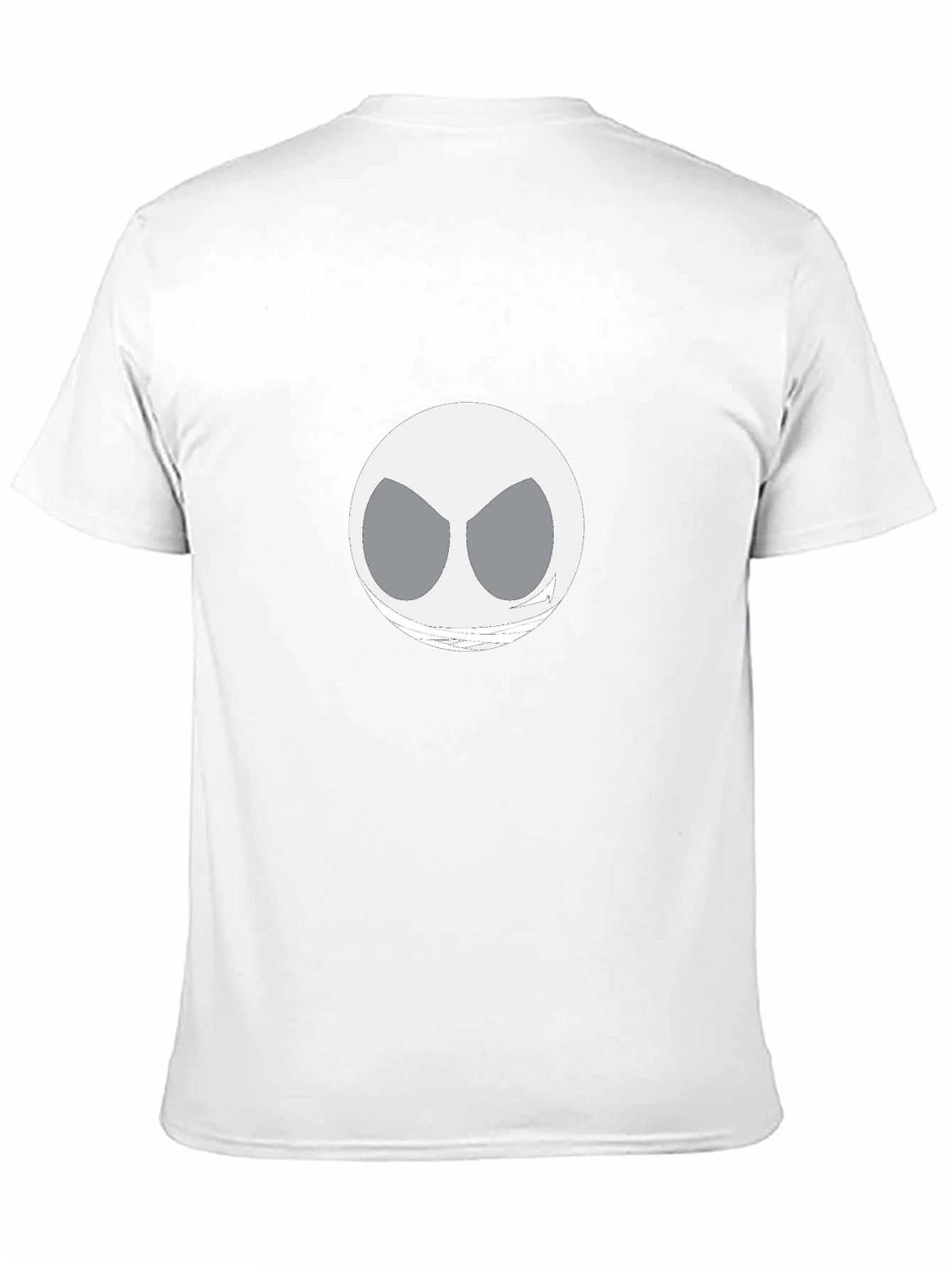 Mens Black Graphic T-Shirt with Unique White Face Design