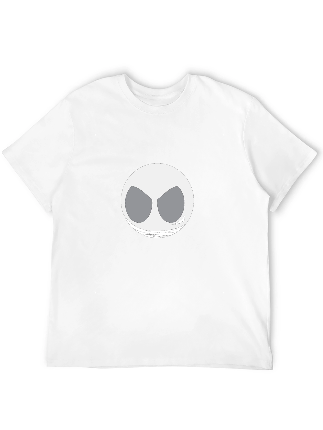 Mens Black Graphic T-Shirt with Unique White Face Design