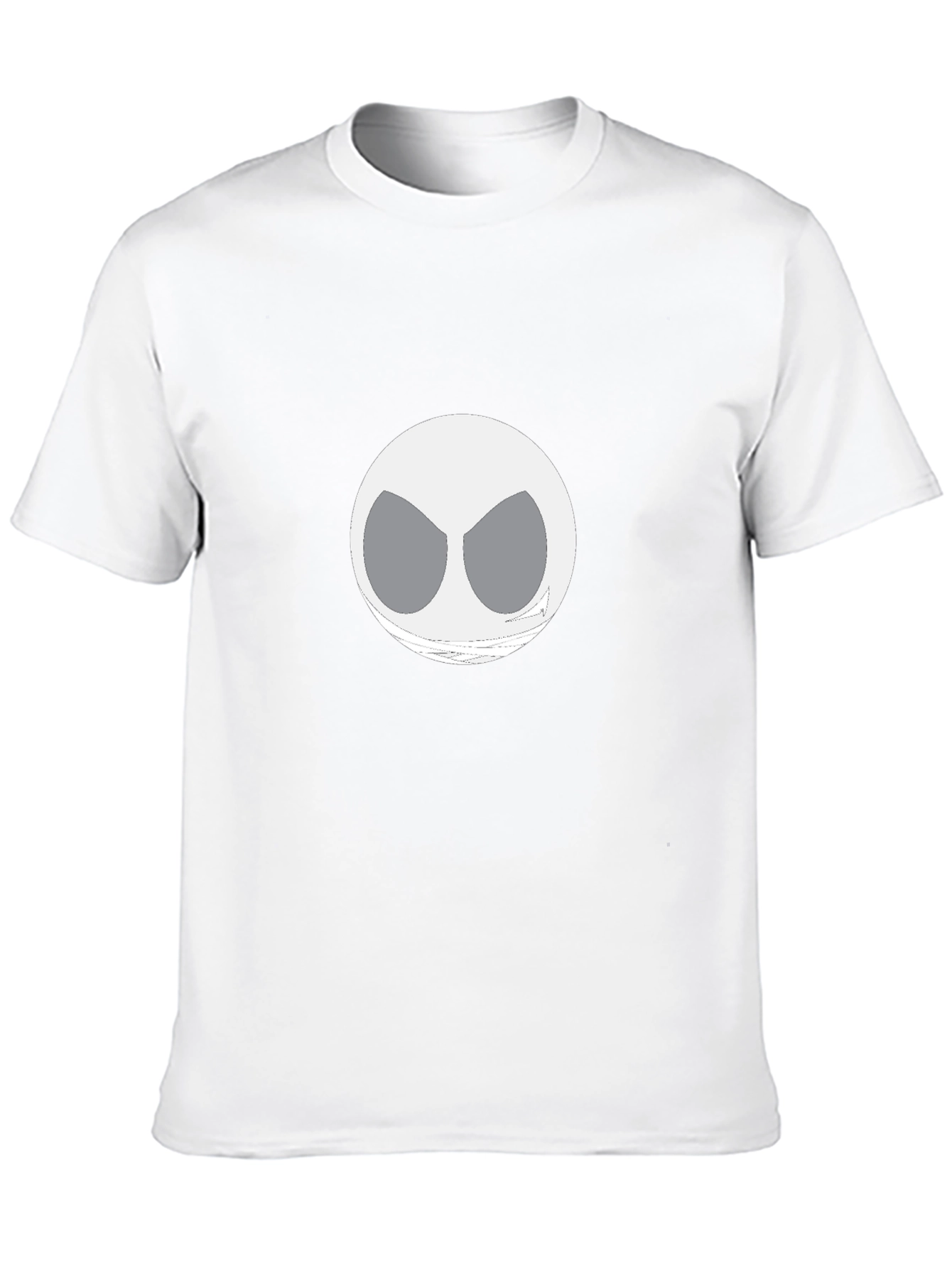 Mens Black Graphic T-Shirt with Unique White Face Design