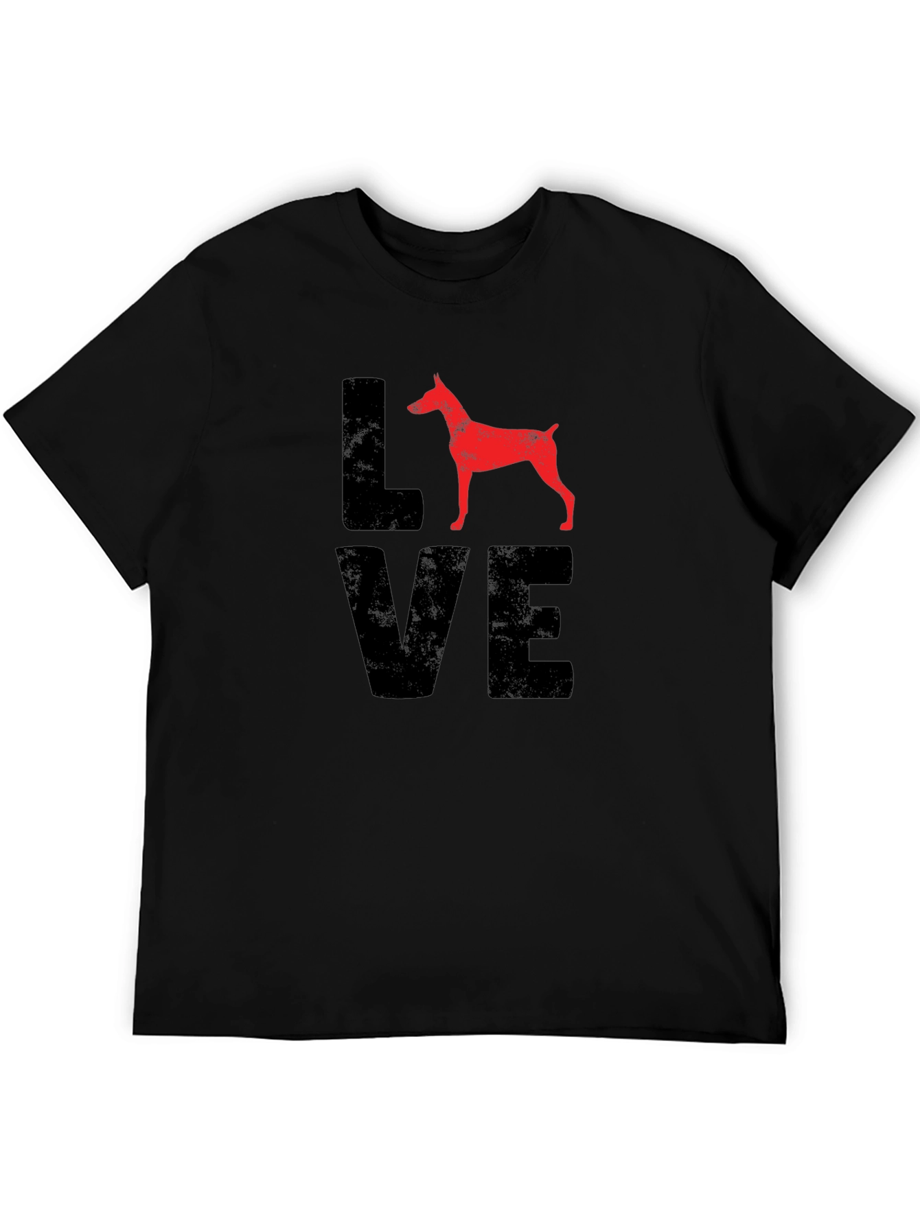 Dog Lover Tee - Red Dog Silhouette LOVE Design