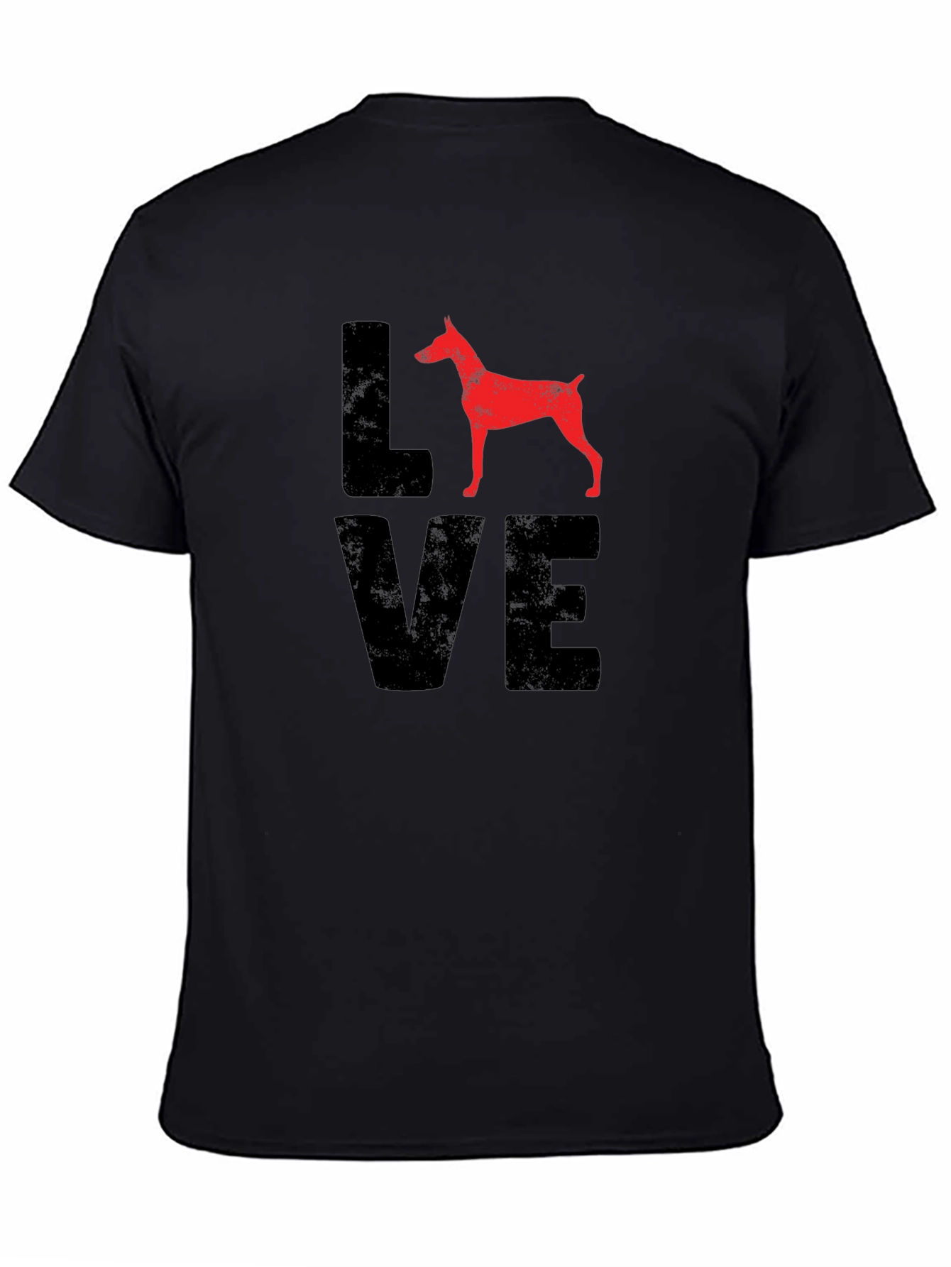 Dog Lover Tee - Red Dog Silhouette LOVE Design
