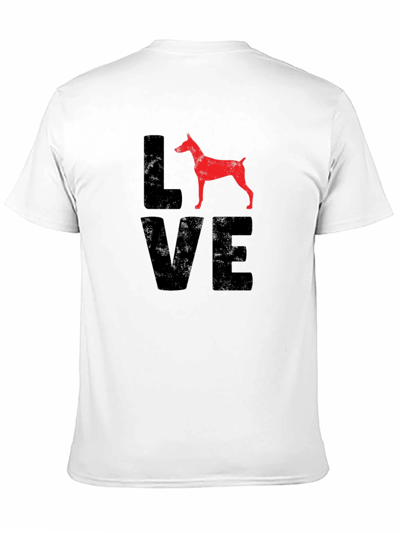 Dog Lover Tee - Red Dog Silhouette LOVE Design