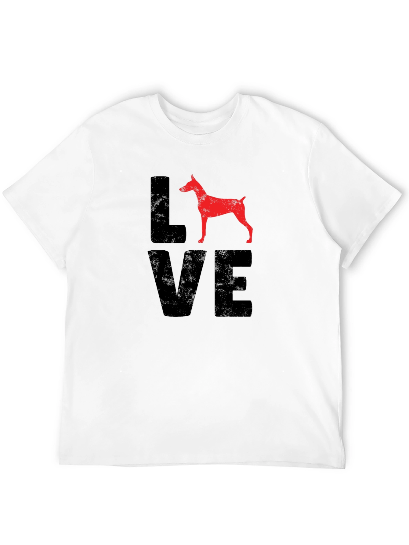 Dog Lover Tee - Red Dog Silhouette LOVE Design