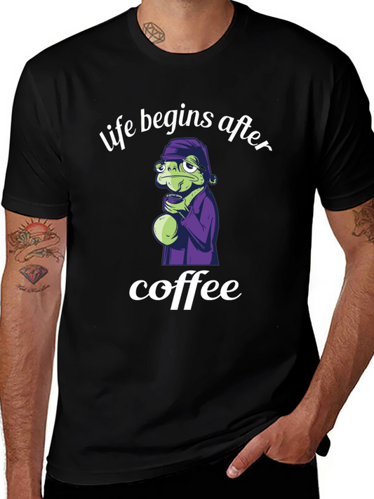 Life Begins After Coffee Black T-Shirt