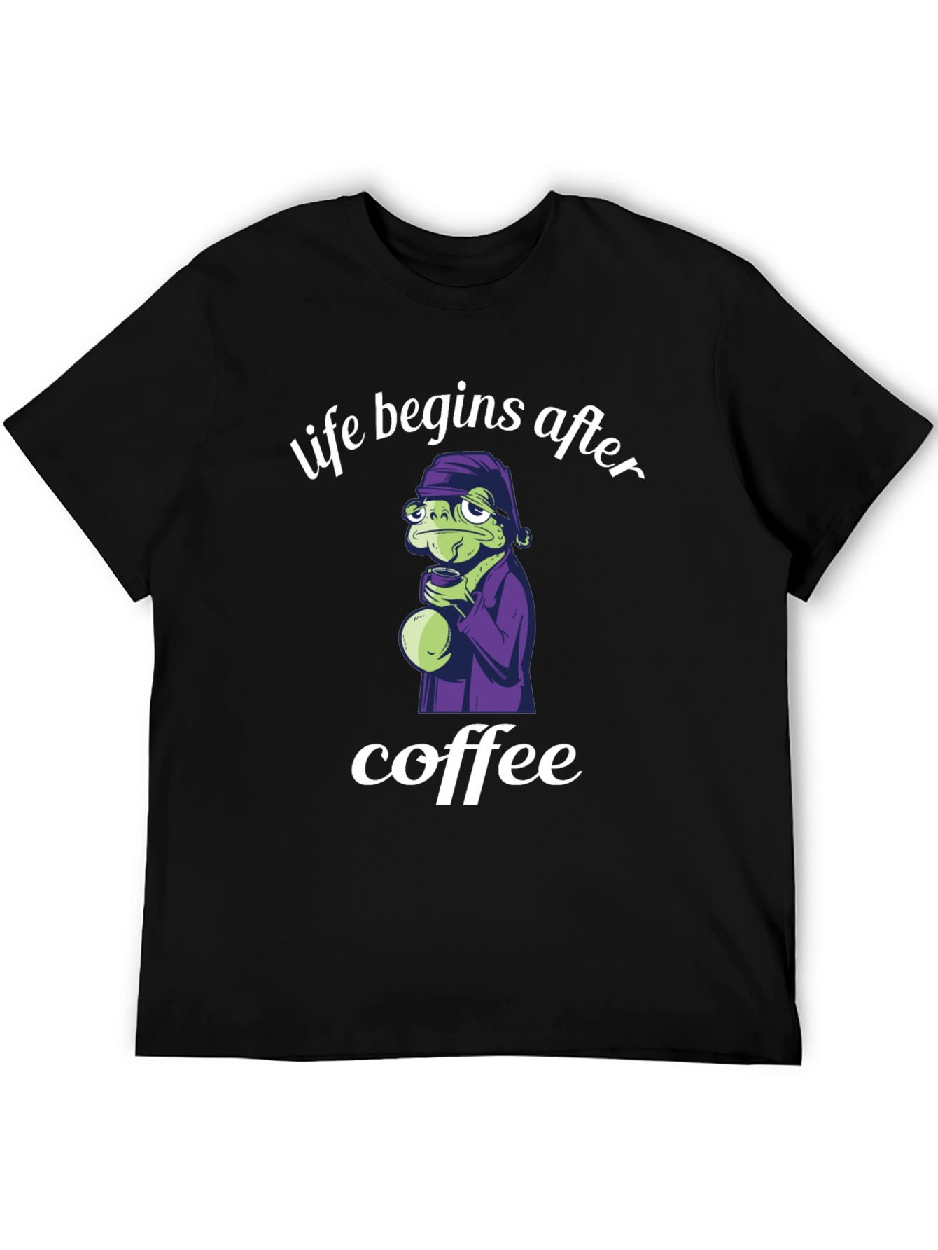 Life Begins After Coffee Black T-Shirt