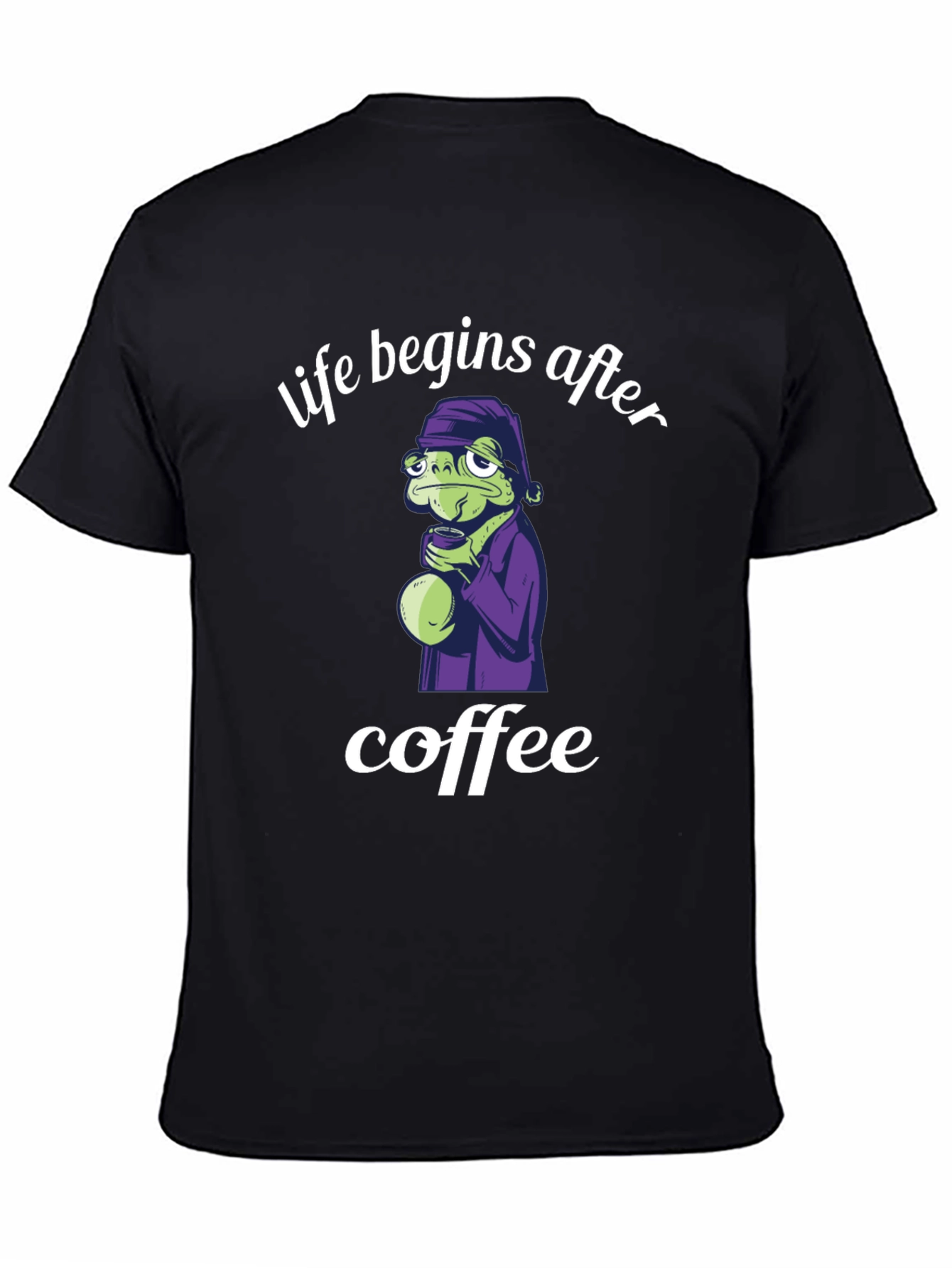 Life Begins After Coffee Black T-Shirt
