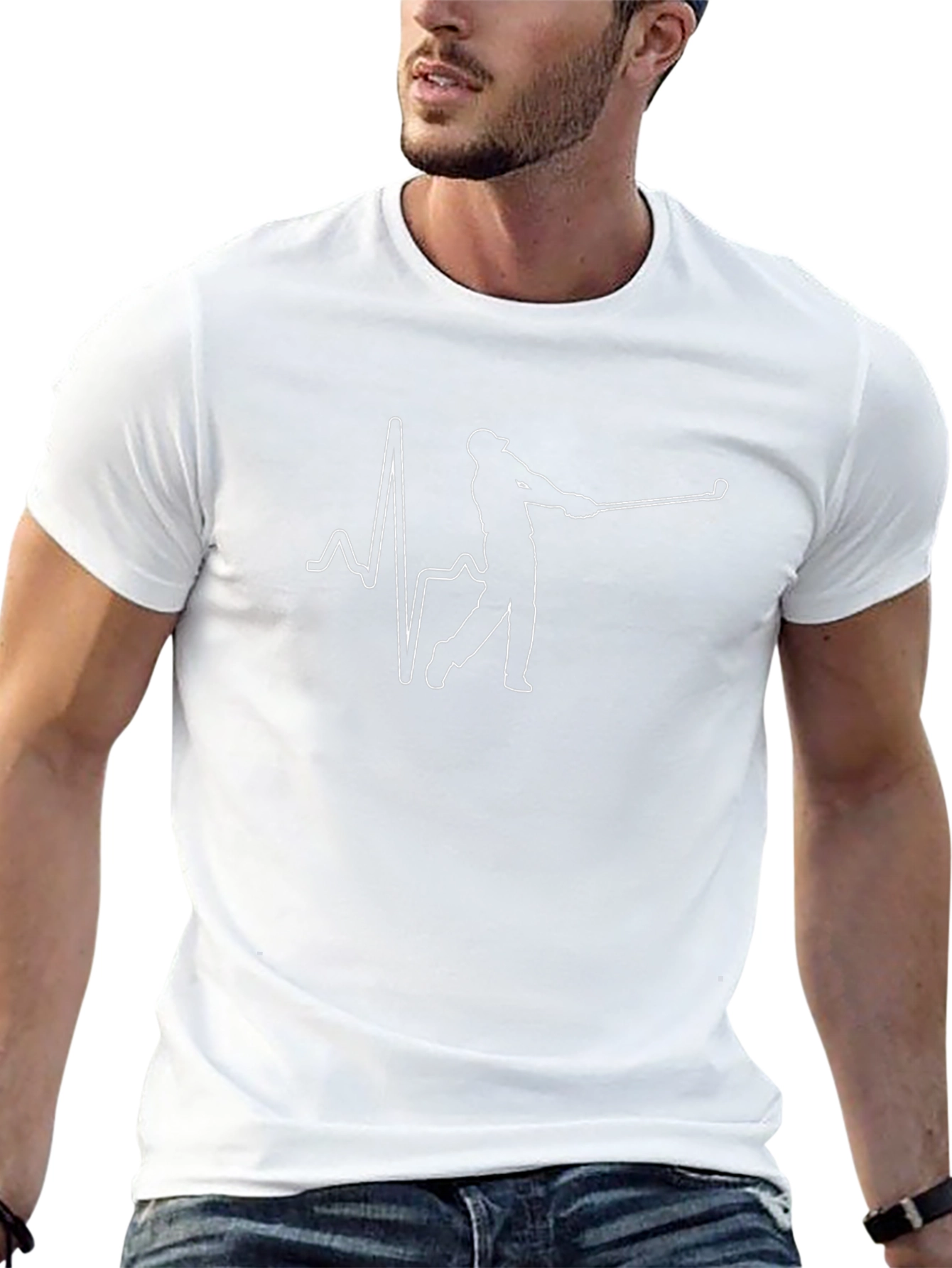 Golf Heartbeat Graphic Tee - Golfer Passion T-Shirt